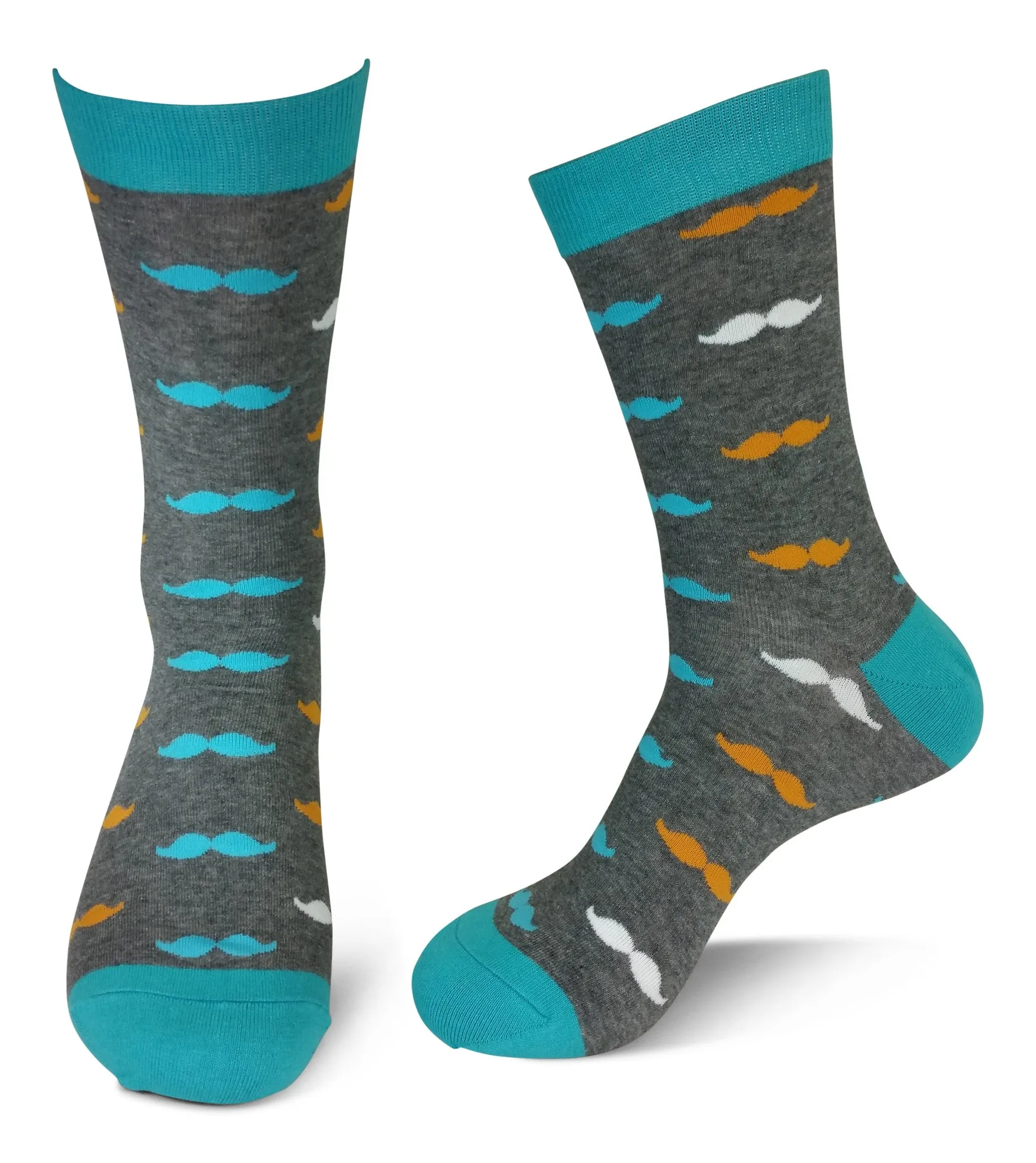 2 Pair Mens Funky Fun Colorful Socks - Hipster Power Socks - Premium Cotton Socks