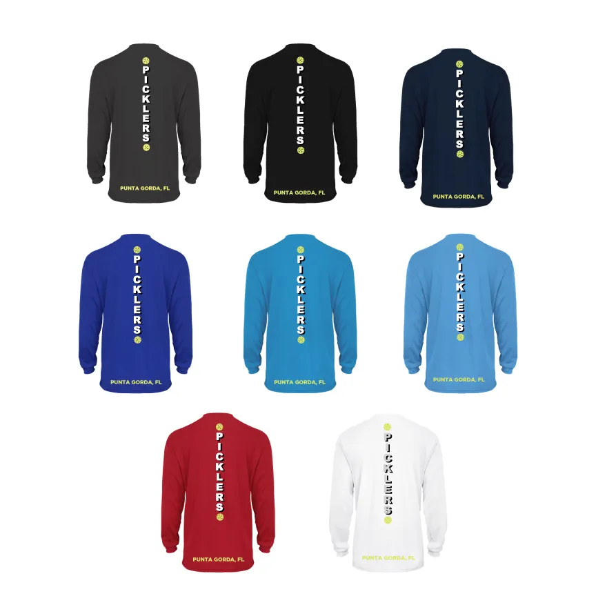 2024 Peace River Picklers Pickleball Men's Performance Long Sleeve Shirt - Design 4
