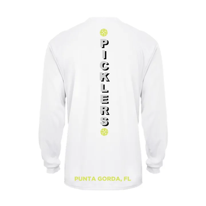 2024 Peace River Picklers Pickleball Men's Performance Long Sleeve Shirt - Design 4