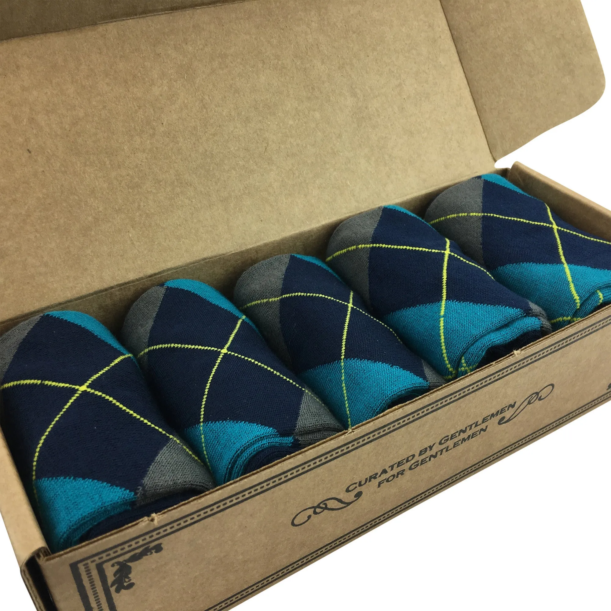 5 Pair Men Matching Fashion Dress Socks Gift Box-Groomsmen Weddings Party Socks