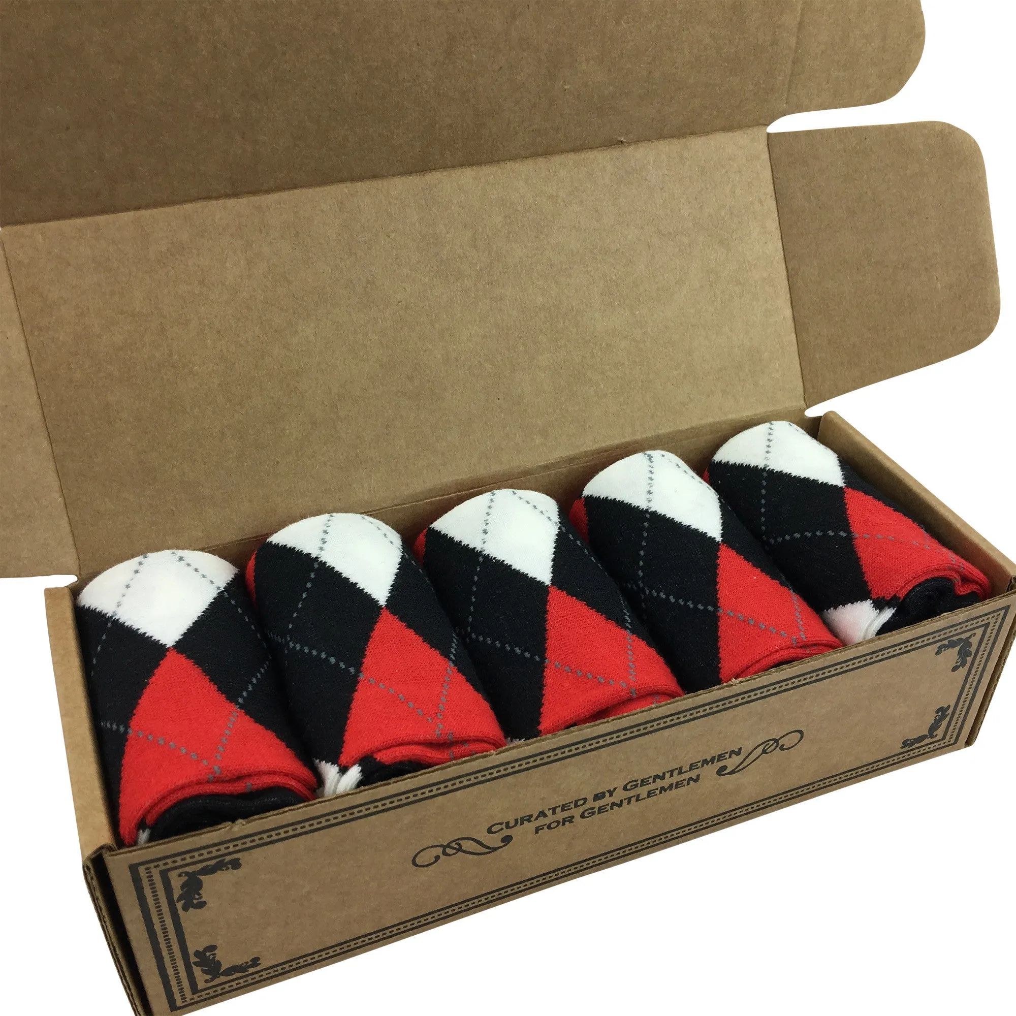 5 Pair Men Matching Fashion Dress Socks Gift Box-Groomsmen Weddings Party Socks