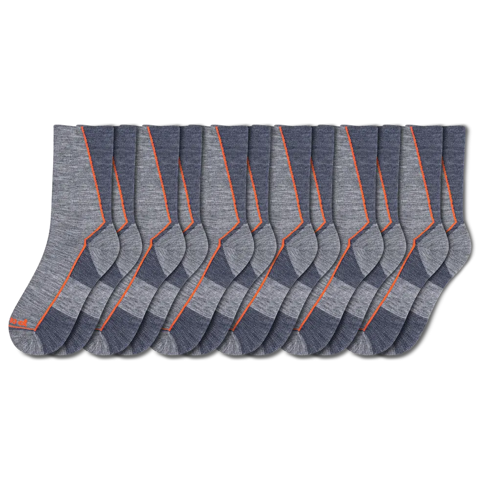 6 Pack - Men's Light-Weight Crew Pacas Socks