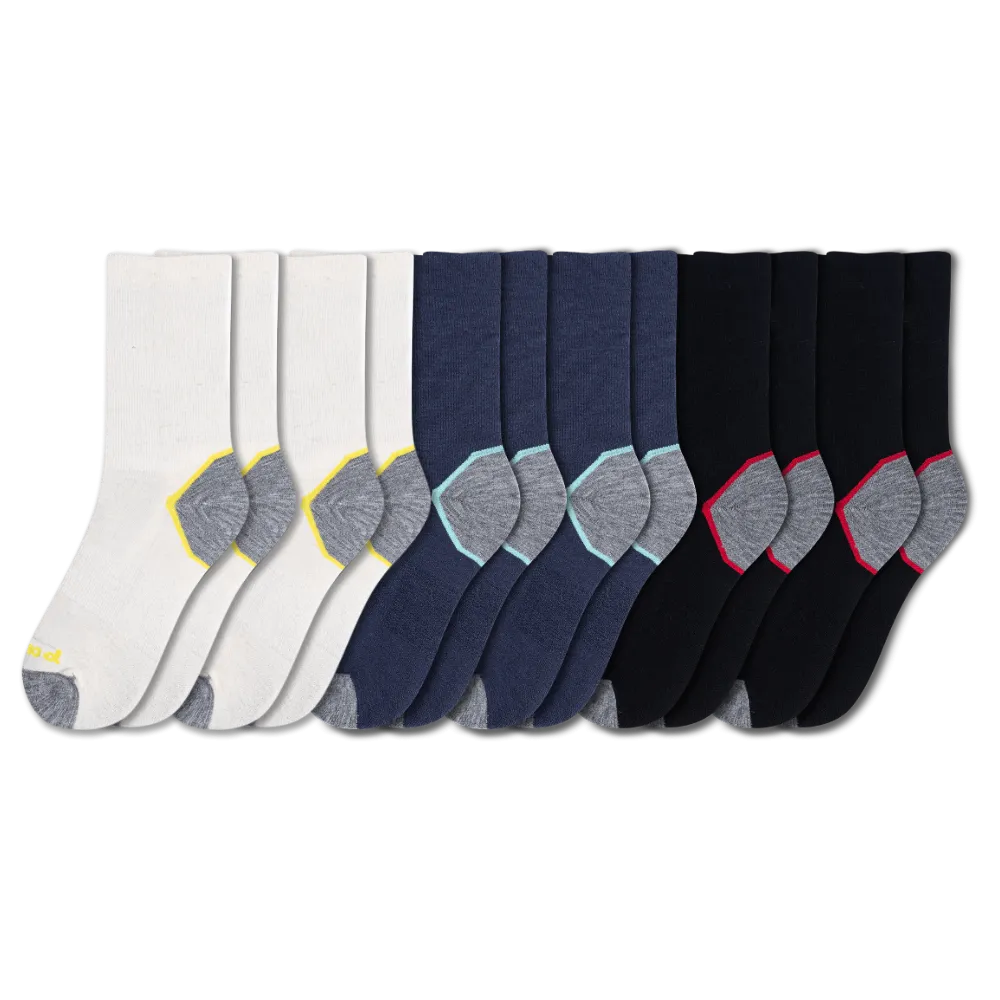 6 Pack - Men's Light-Weight Crew Pacas Socks