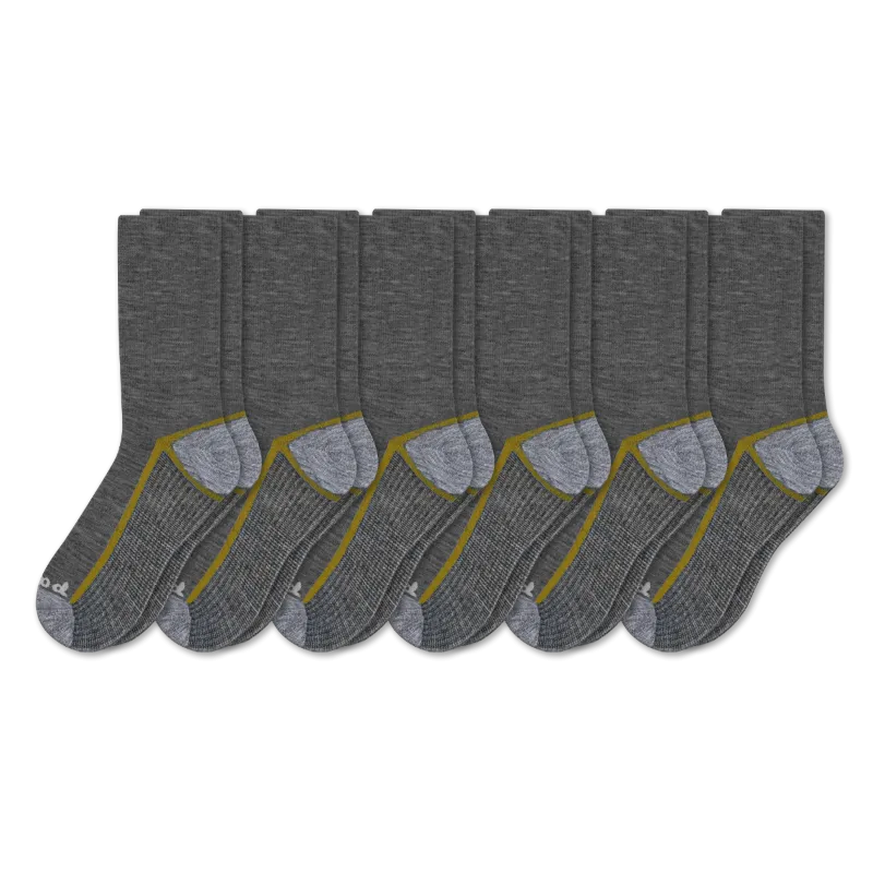 6 Pack - Men's Light-Weight Crew Pacas Socks