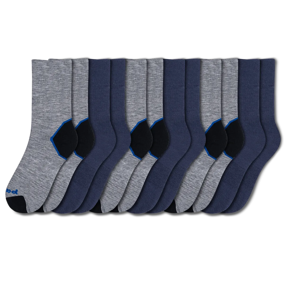 6 Pack - Men's Light-Weight Crew Pacas Socks