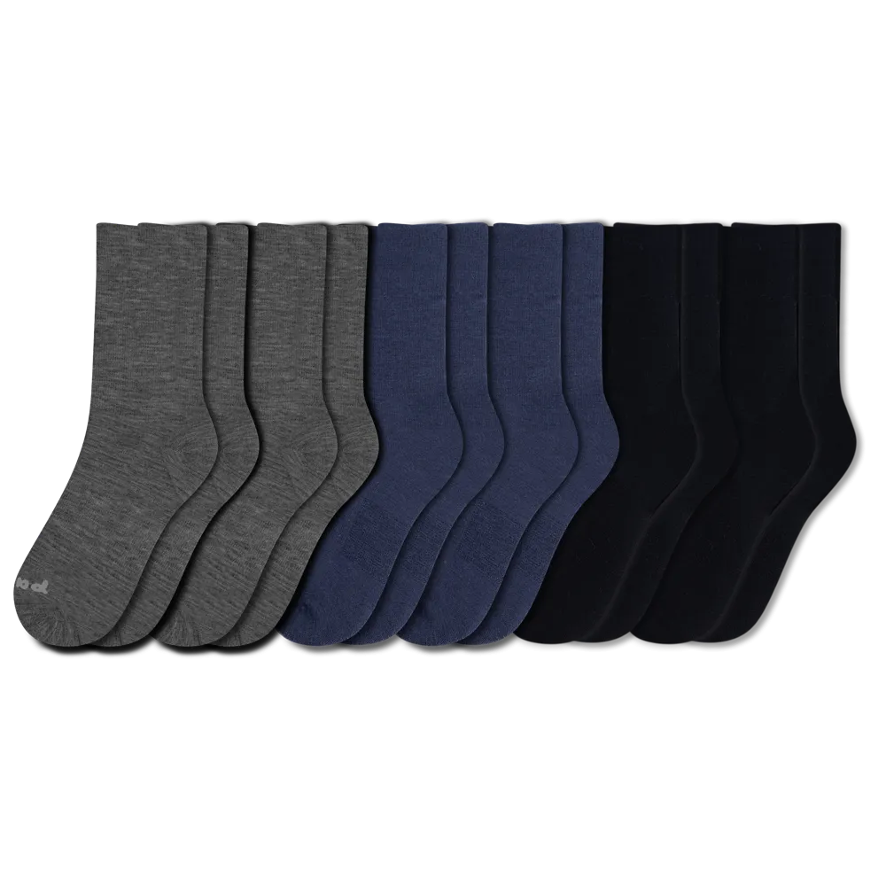 6 Pack - Men's Light-Weight Crew Pacas Socks