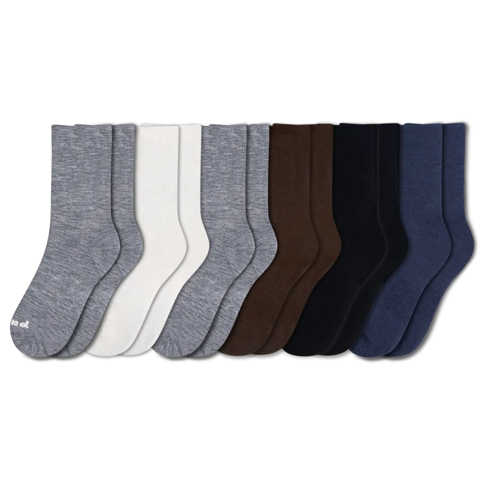 6 Pack - Men's Light-Weight Crew Pacas Socks