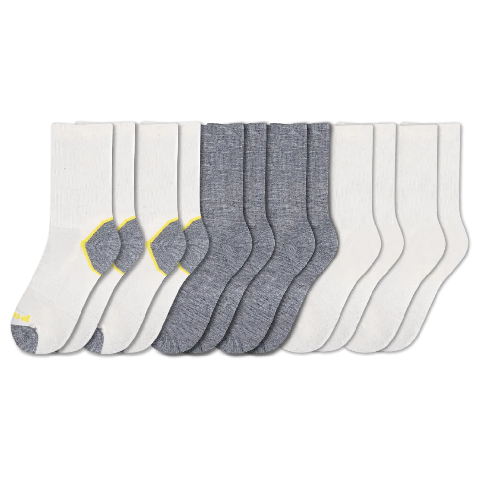 6 Pack - Men's Light-Weight Crew Pacas Socks