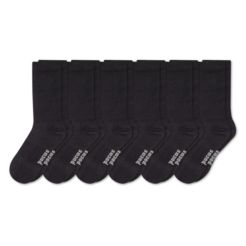 6 Pack - Men's Light-Weight Crew Pacas Socks