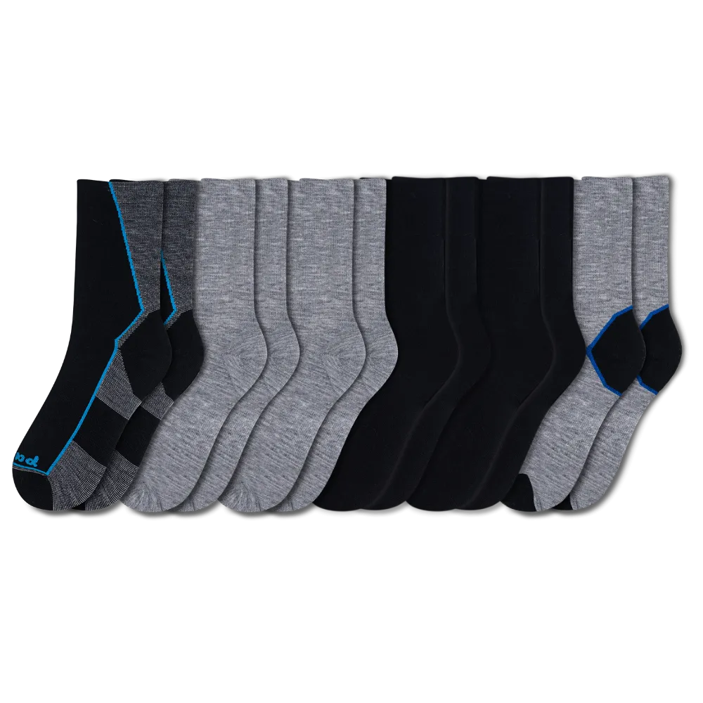 6 Pack - Men's Light-Weight Crew Pacas Socks