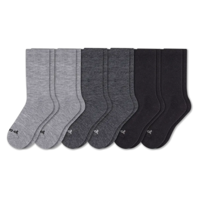 6 Pack - Men's Light-Weight Crew Pacas Socks