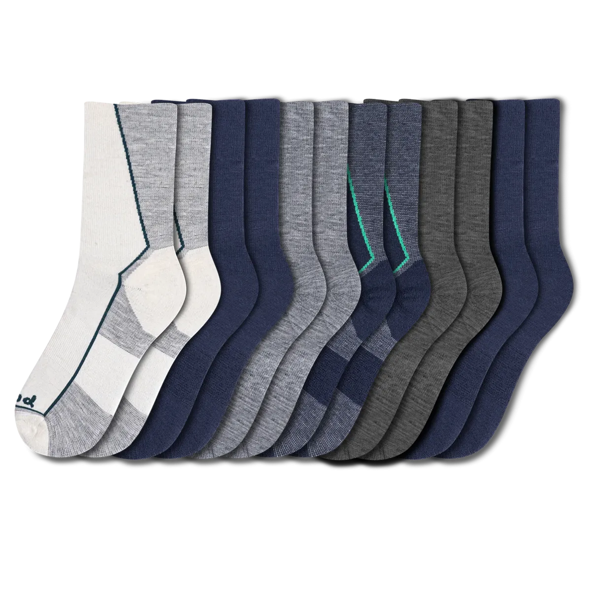 6 Pack - Men's Light-Weight Crew Pacas Socks