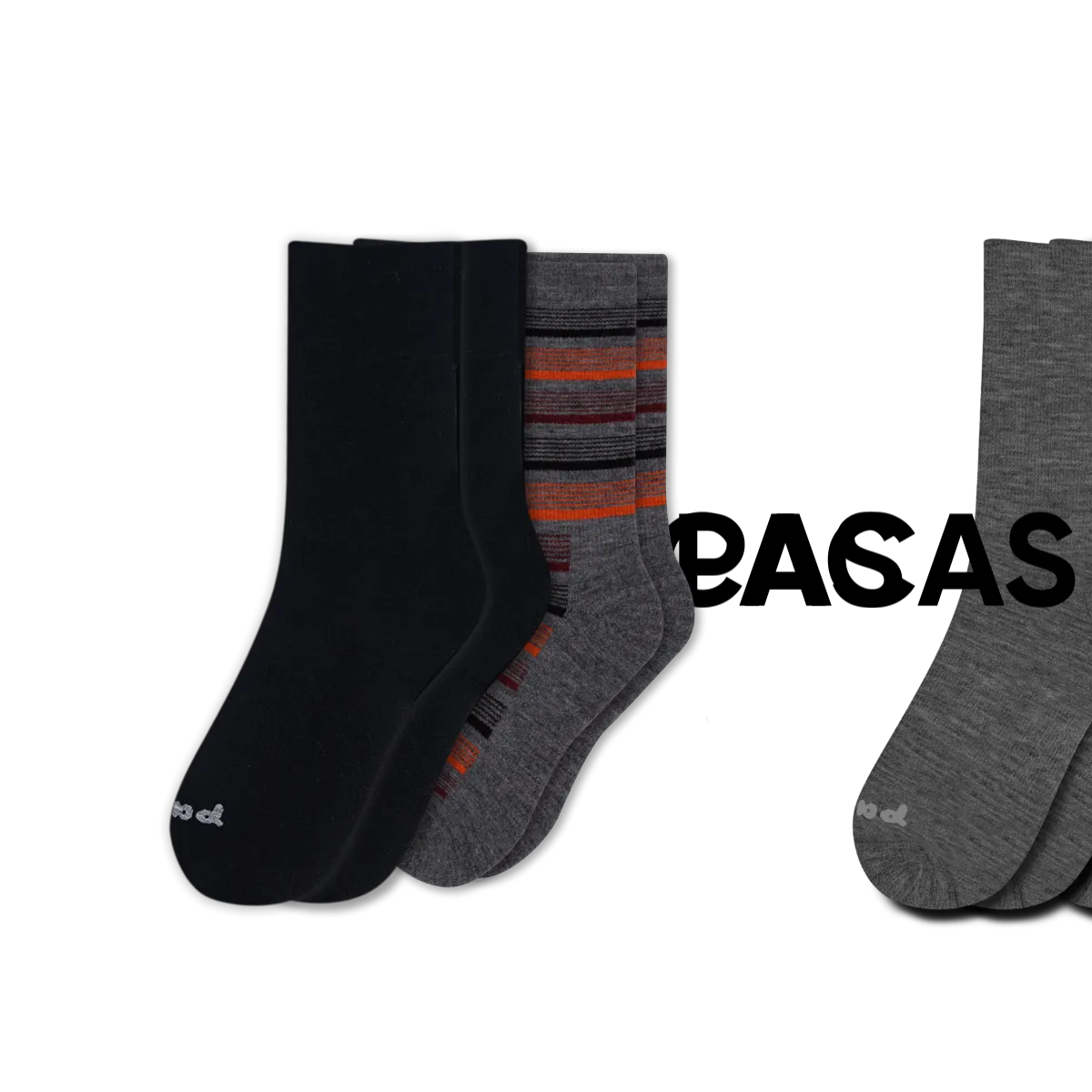 6 Pack - Men's Light-Weight Crew Pacas Socks
