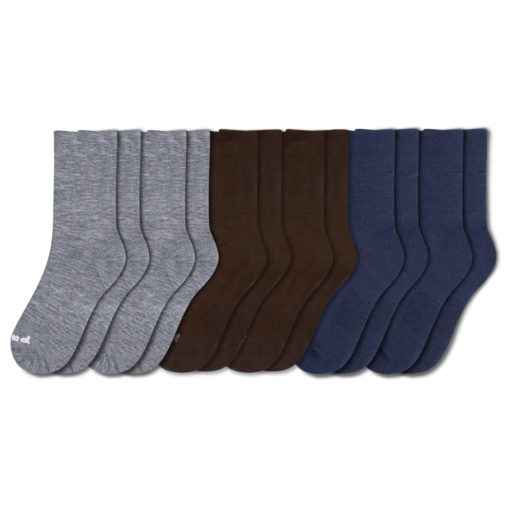 6 Pack - Men's Light-Weight Crew Pacas Socks