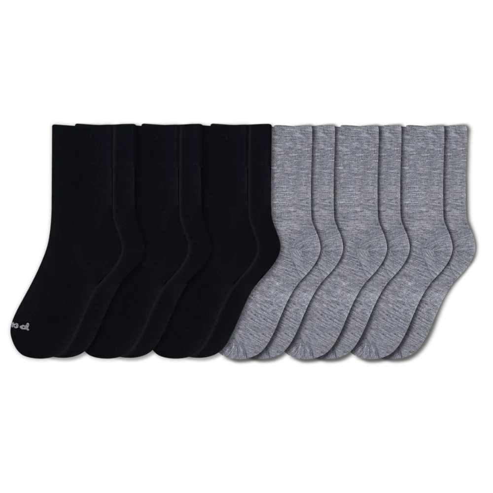 6 Pack - Men's Light-Weight Crew Pacas Socks