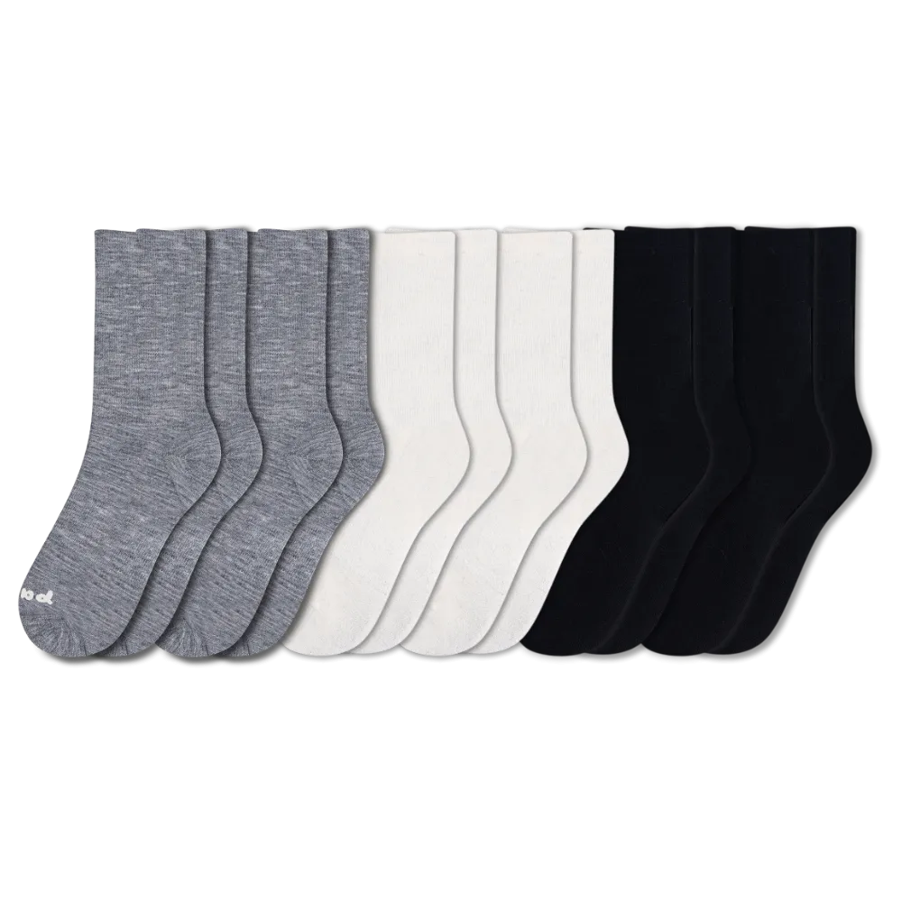 6 Pack - Men's Light-Weight Crew Pacas Socks