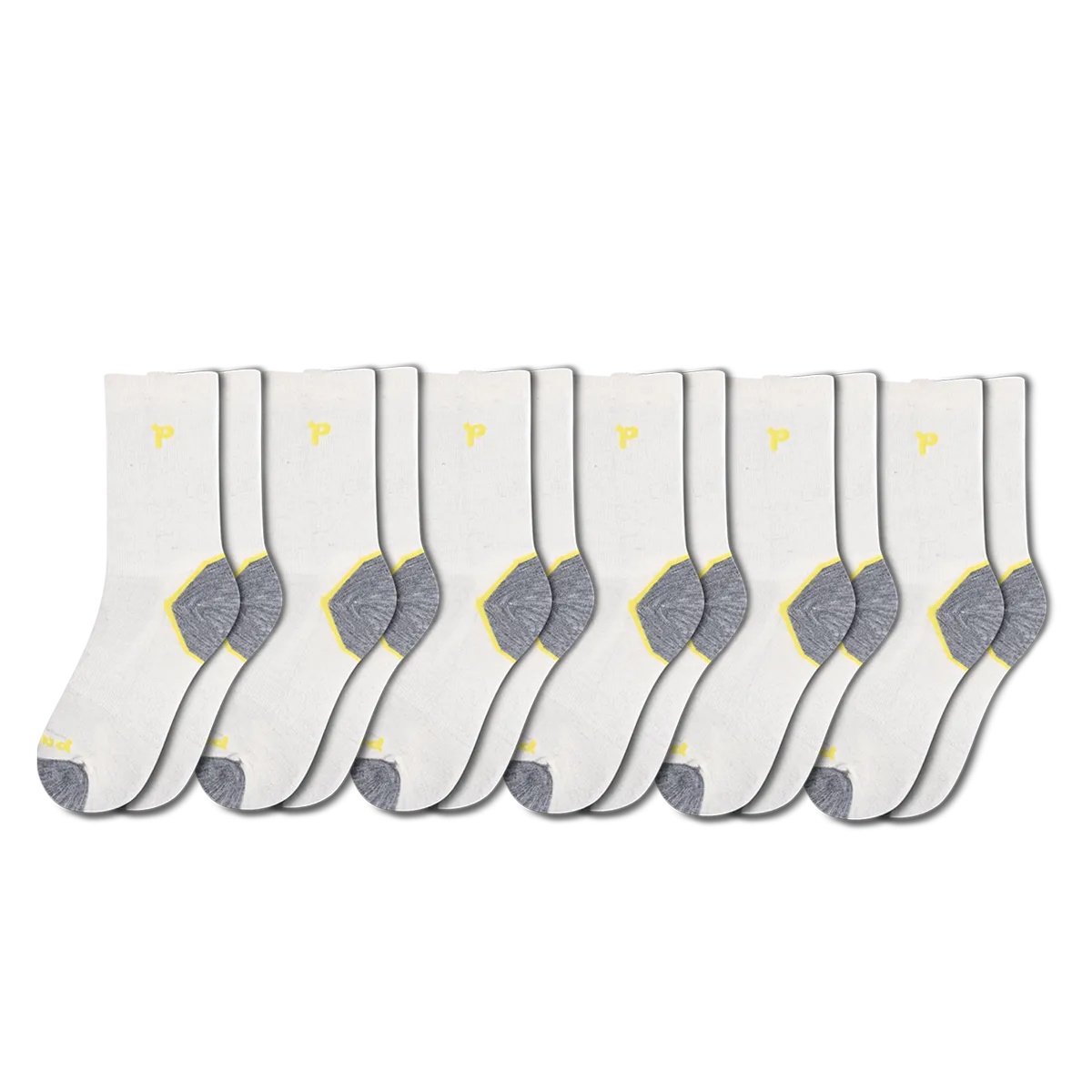 6 Pack - Men's Light-Weight Crew Pacas Socks