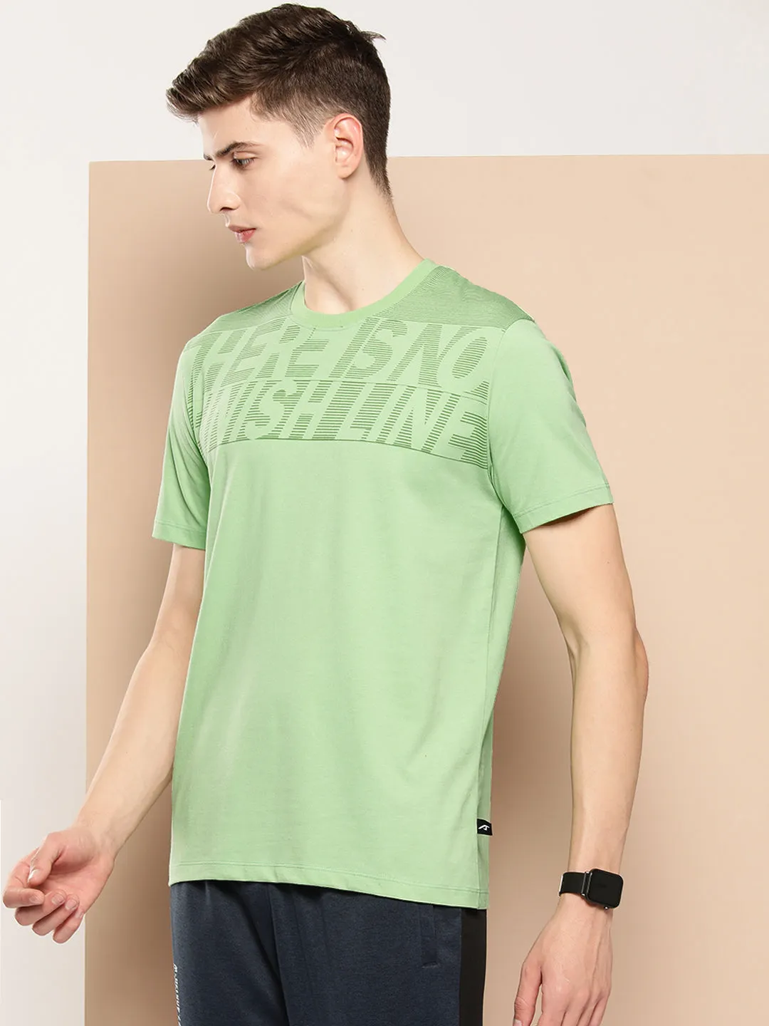 Alcis Men Typography Printed Dry Tech T-shirt