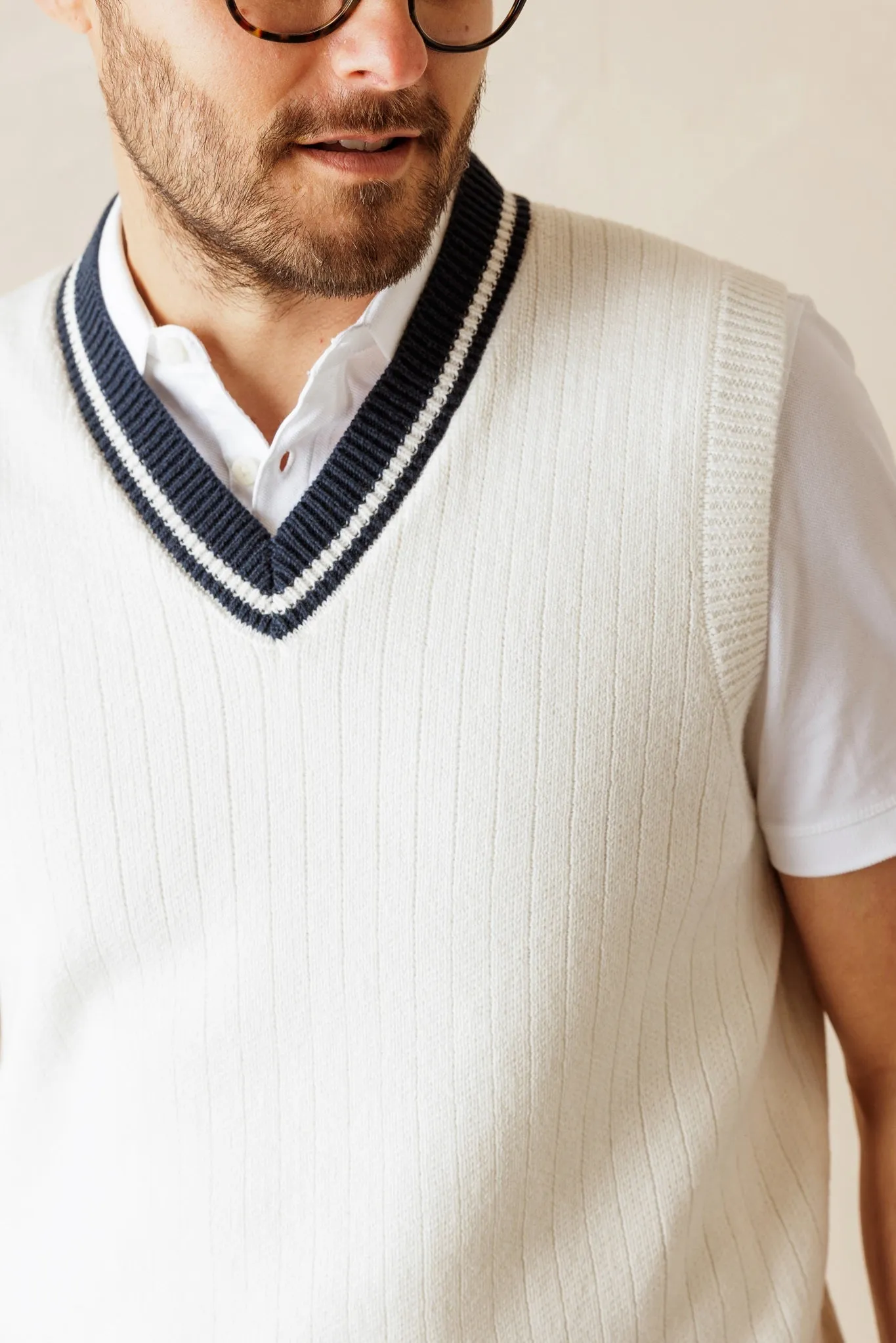 Alfredo Men's Varsity V Neck Cotton Vest
