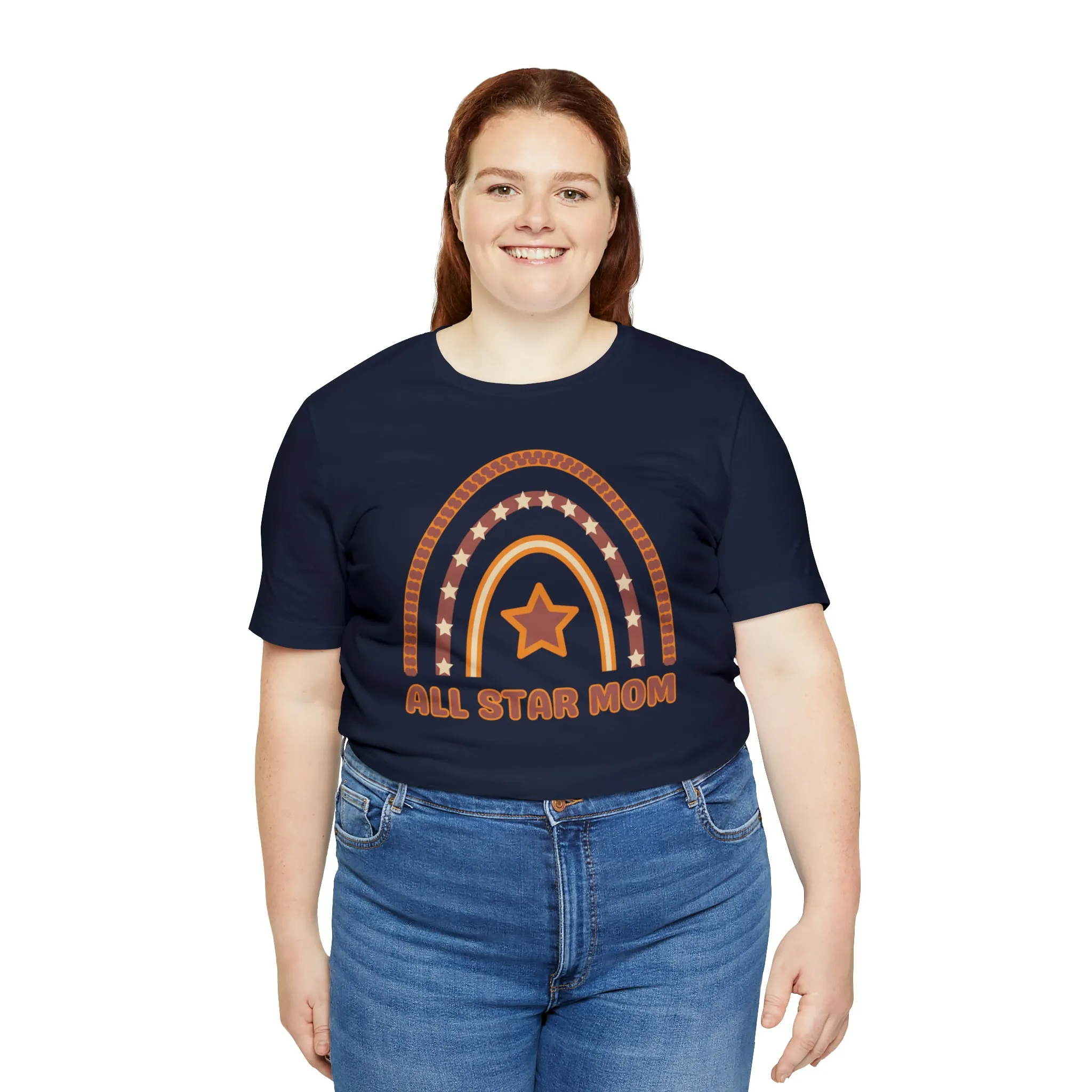 All Star Mom Rainbow T-Shirt | Love Ya Mom Tee |  Bella Canvas 3001 Unisex |  Mother Short Sleeve Tshirt