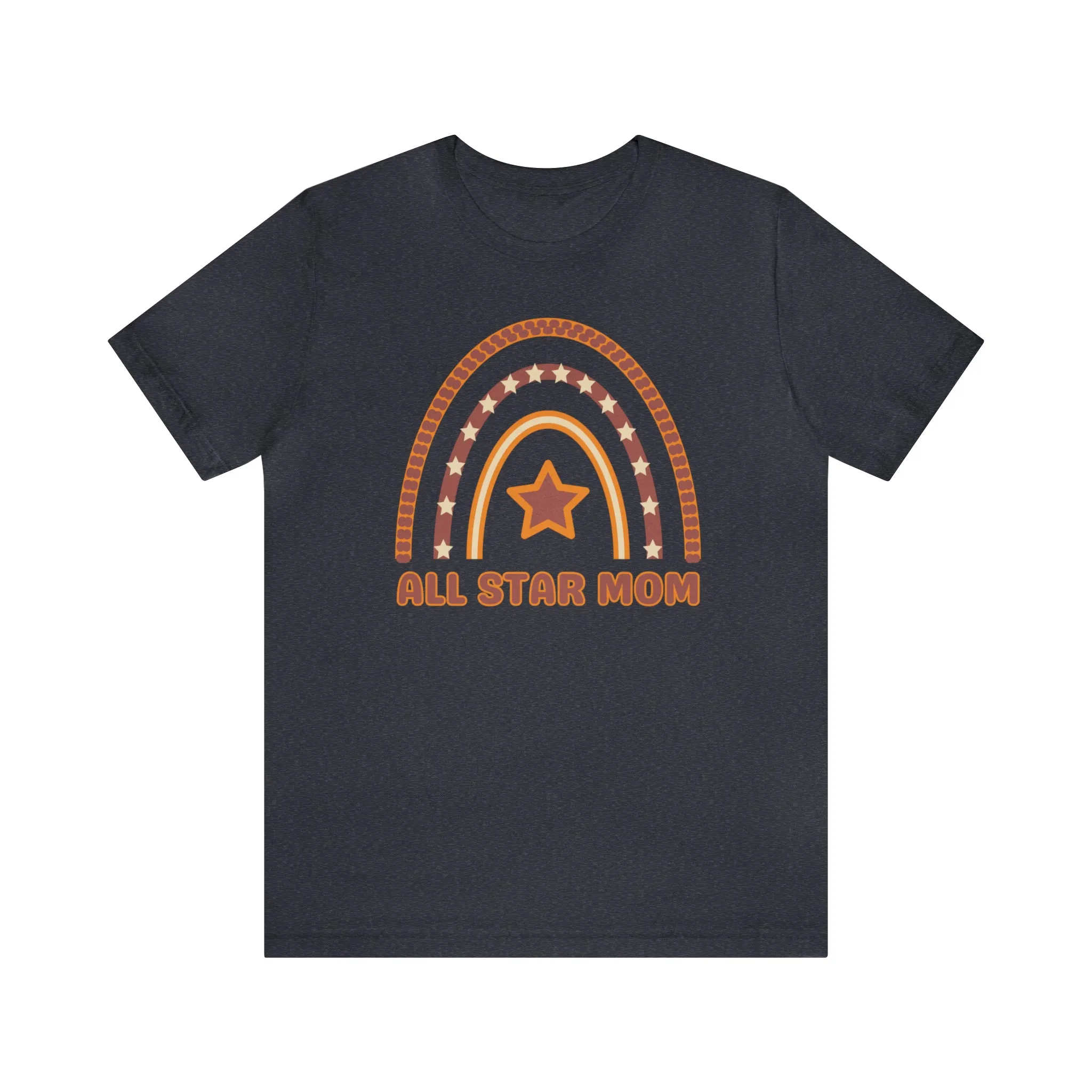 All Star Mom Rainbow T-Shirt | Love Ya Mom Tee |  Bella Canvas 3001 Unisex |  Mother Short Sleeve Tshirt