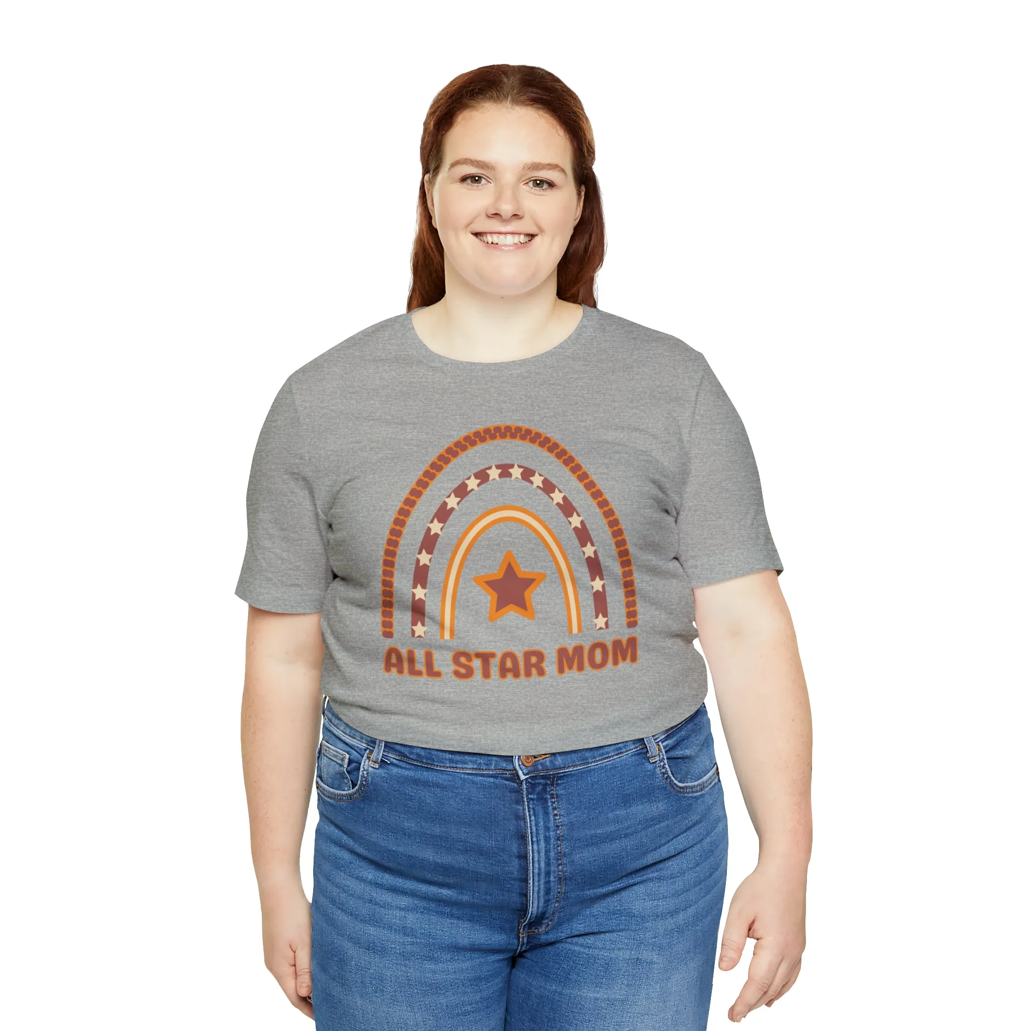 All Star Mom Rainbow T-Shirt | Love Ya Mom Tee |  Bella Canvas 3001 Unisex |  Mother Short Sleeve Tshirt