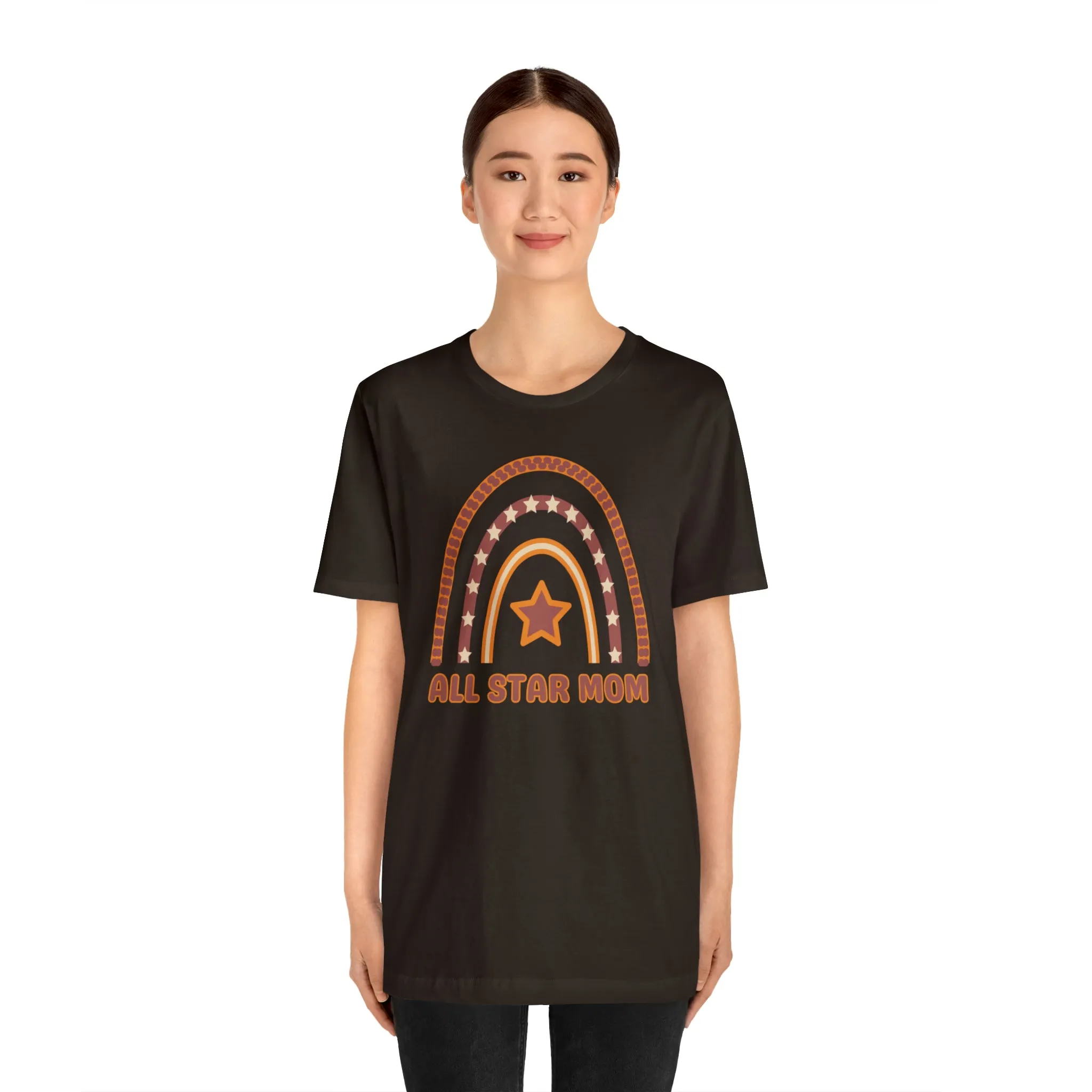 All Star Mom Rainbow T-Shirt | Love Ya Mom Tee |  Bella Canvas 3001 Unisex |  Mother Short Sleeve Tshirt