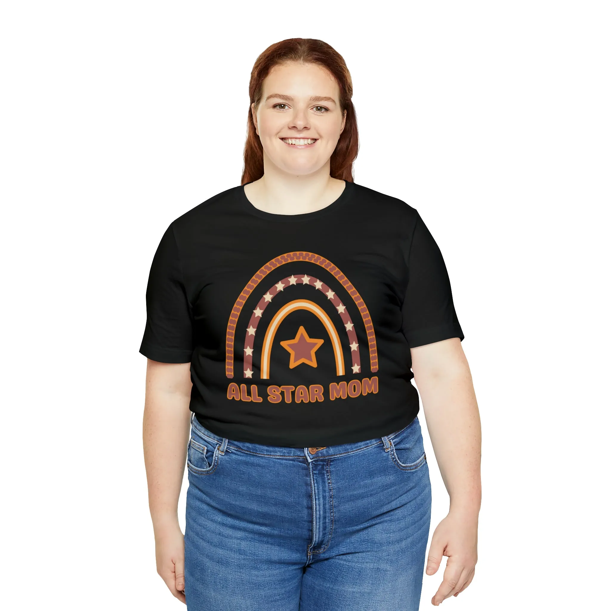 All Star Mom Rainbow T-Shirt | Love Ya Mom Tee |  Bella Canvas 3001 Unisex |  Mother Short Sleeve Tshirt