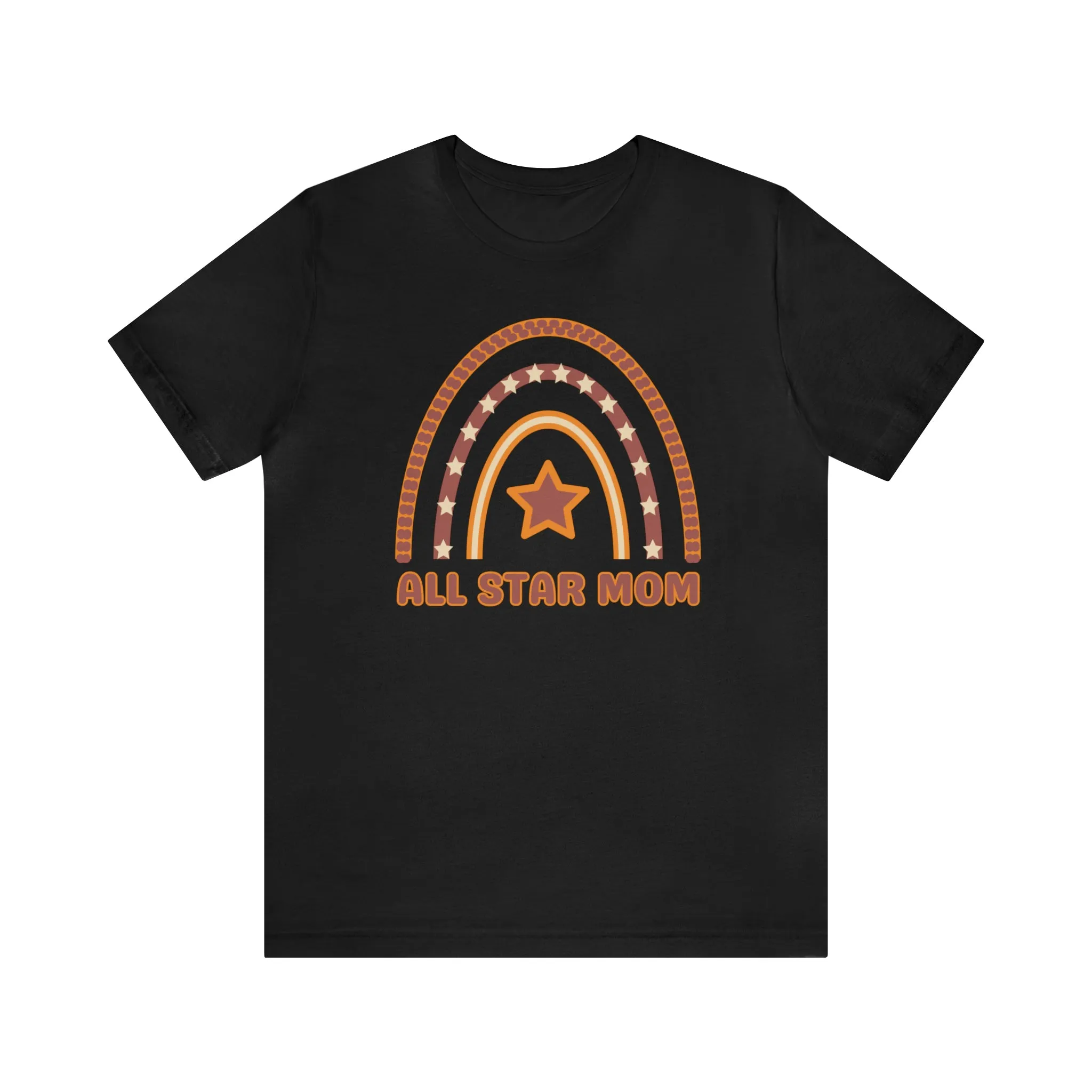 All Star Mom Rainbow T-Shirt | Love Ya Mom Tee |  Bella Canvas 3001 Unisex |  Mother Short Sleeve Tshirt