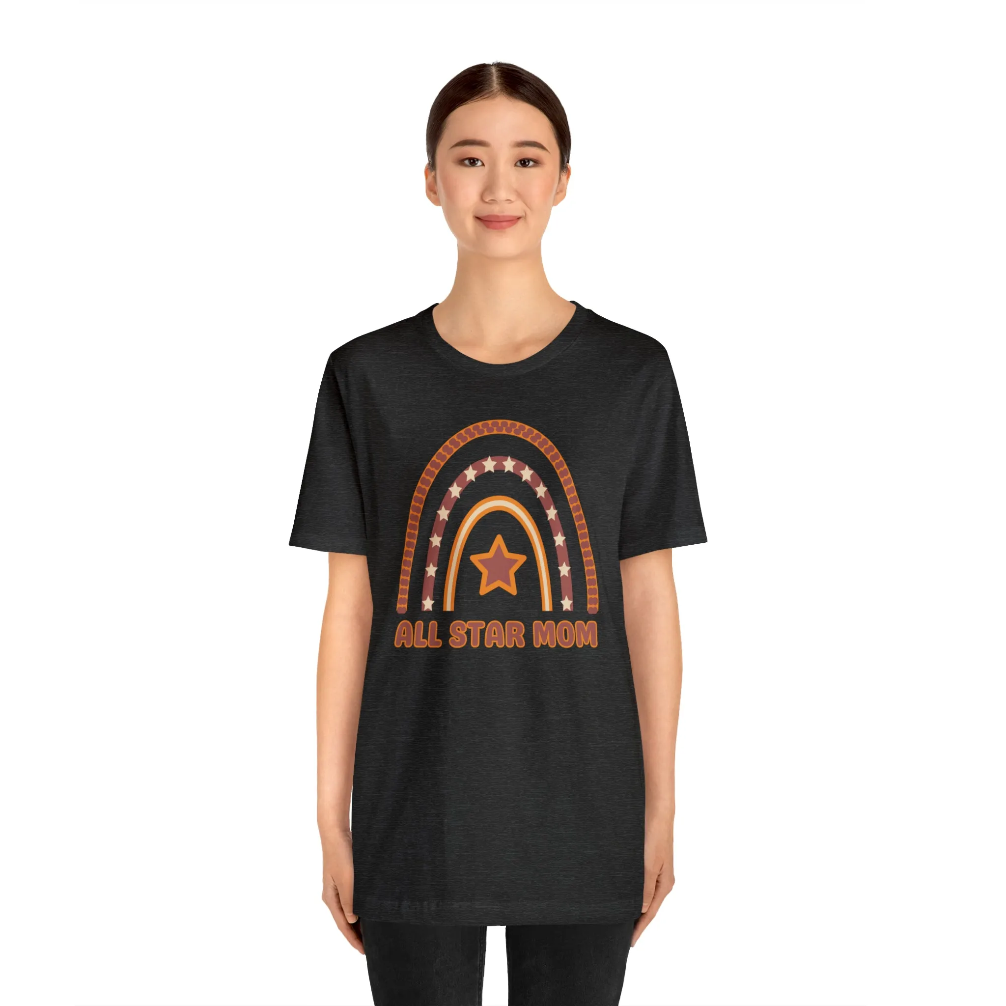 All Star Mom Rainbow T-Shirt | Love Ya Mom Tee |  Bella Canvas 3001 Unisex |  Mother Short Sleeve Tshirt