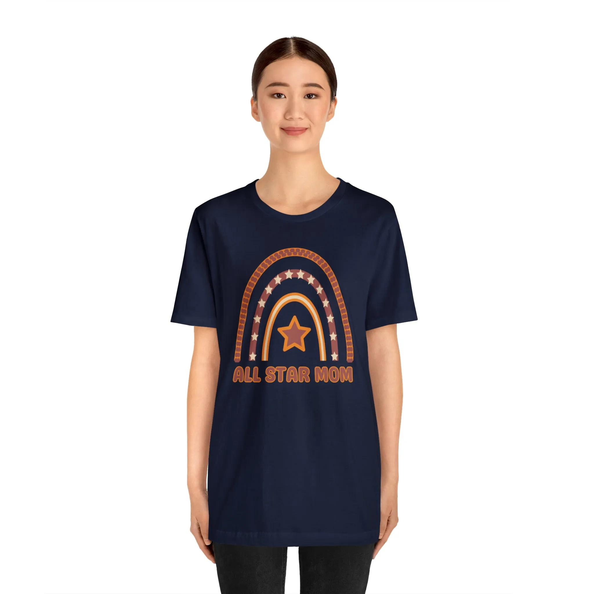 All Star Mom Rainbow T-Shirt | Love Ya Mom Tee |  Bella Canvas 3001 Unisex |  Mother Short Sleeve Tshirt