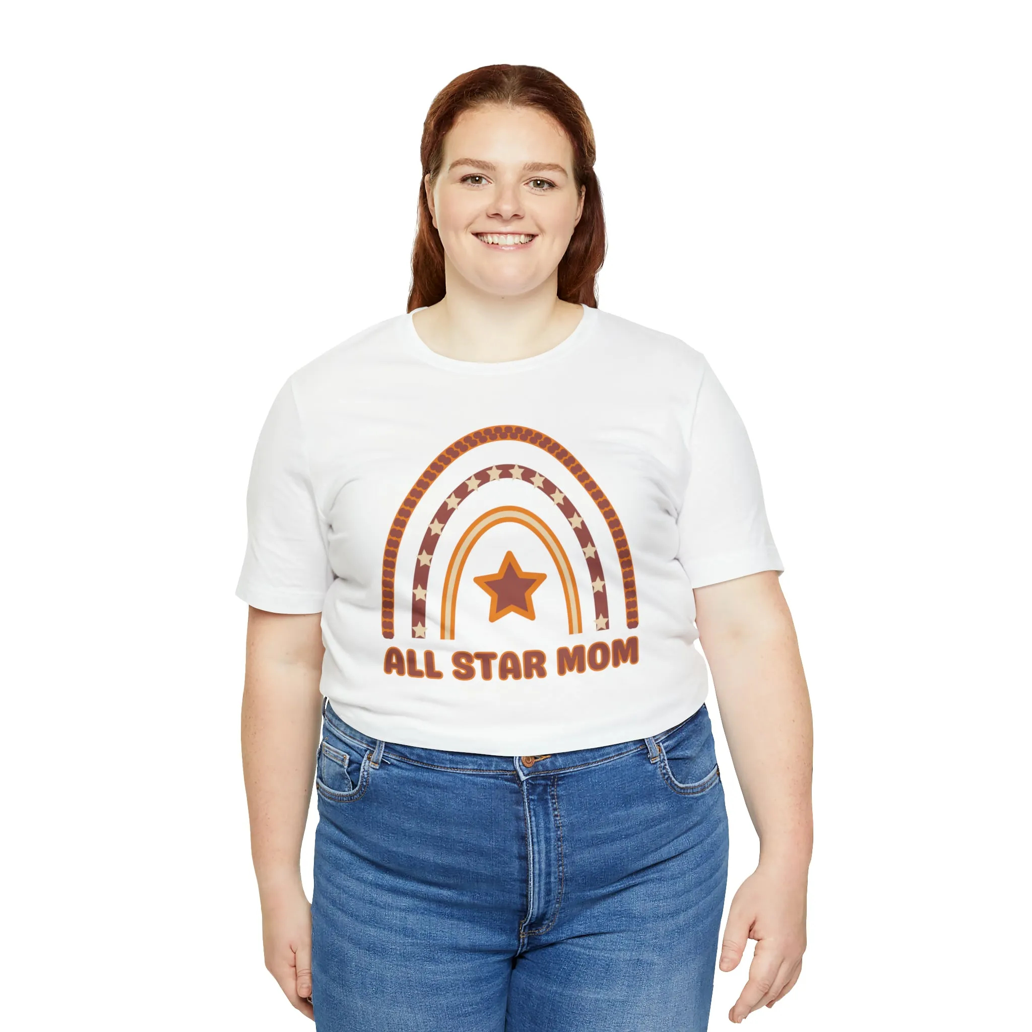 All Star Mom Rainbow T-Shirt | Love Ya Mom Tee |  Bella Canvas 3001 Unisex |  Mother Short Sleeve Tshirt
