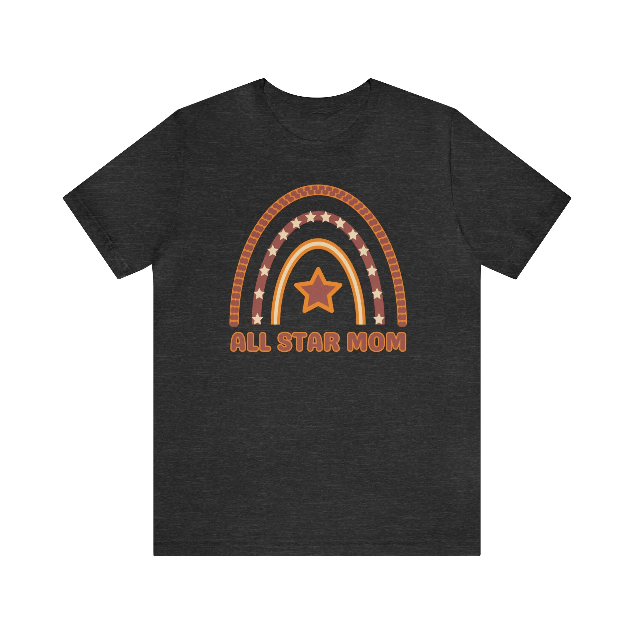All Star Mom Rainbow T-Shirt | Love Ya Mom Tee |  Bella Canvas 3001 Unisex |  Mother Short Sleeve Tshirt
