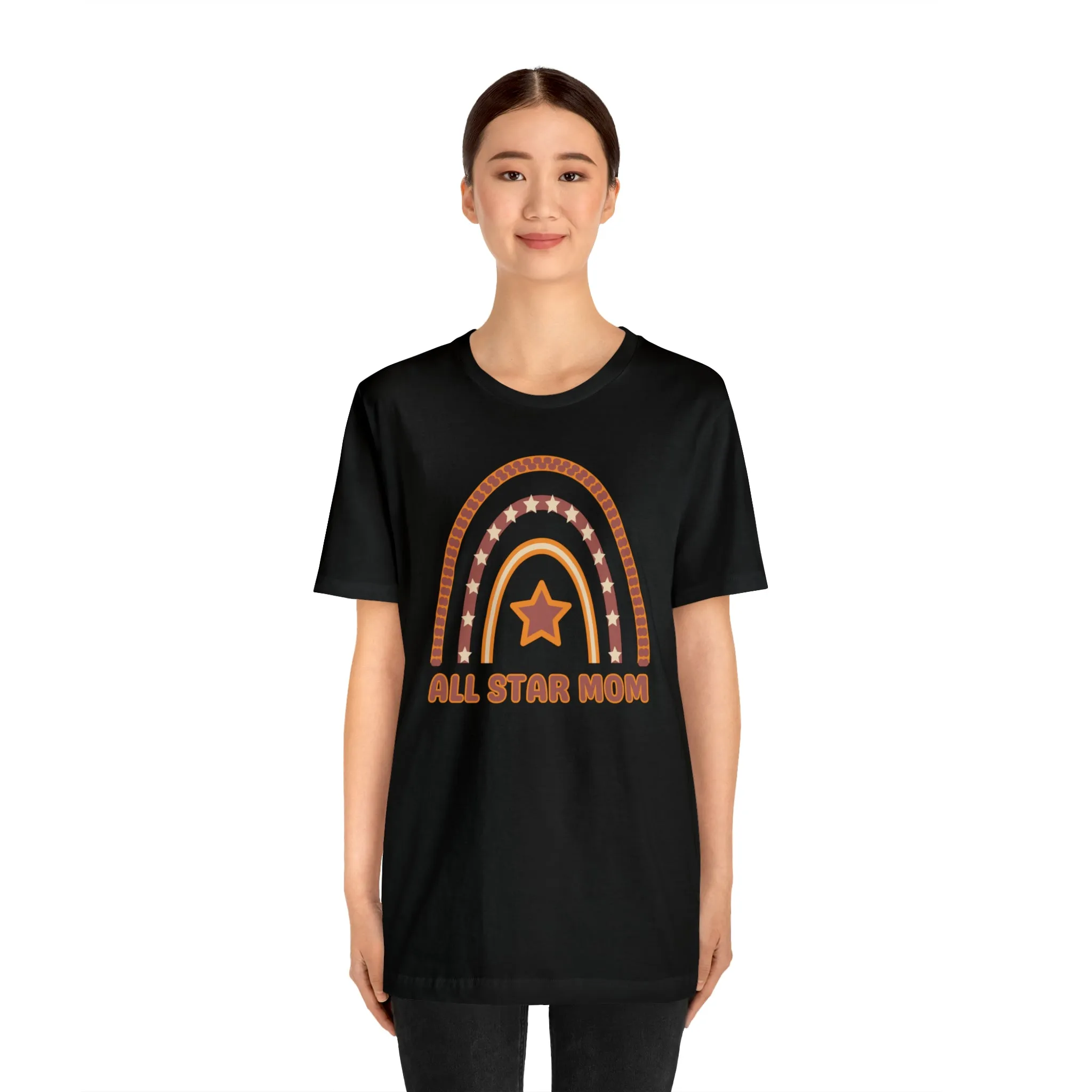 All Star Mom Rainbow T-Shirt | Love Ya Mom Tee |  Bella Canvas 3001 Unisex |  Mother Short Sleeve Tshirt