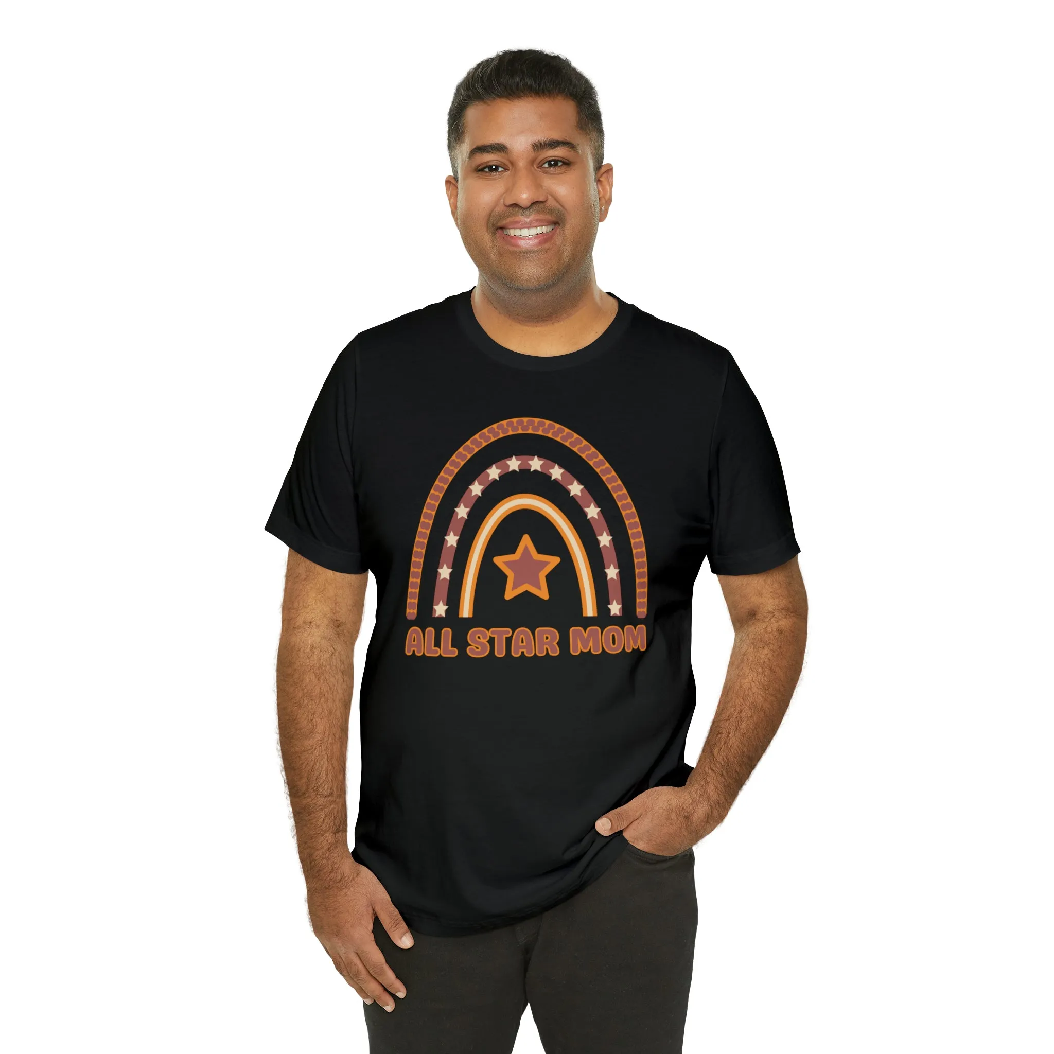 All Star Mom Rainbow T-Shirt | Love Ya Mom Tee |  Bella Canvas 3001 Unisex |  Mother Short Sleeve Tshirt