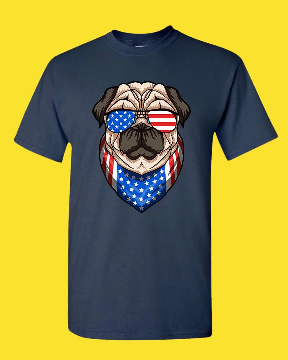 American T-shirt USA Flag with Dog T-shirt