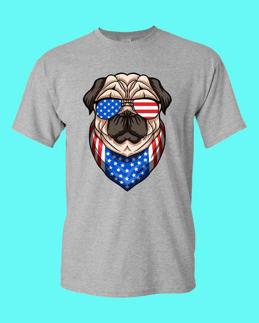 American T-shirt USA Flag with Dog T-shirt