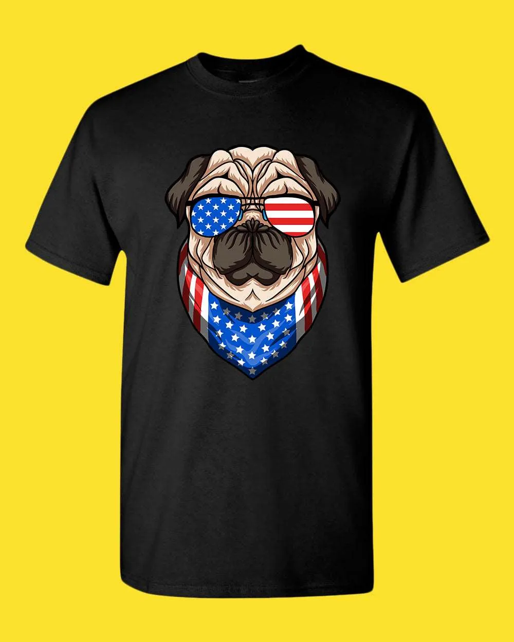 American T-shirt USA Flag with Dog T-shirt