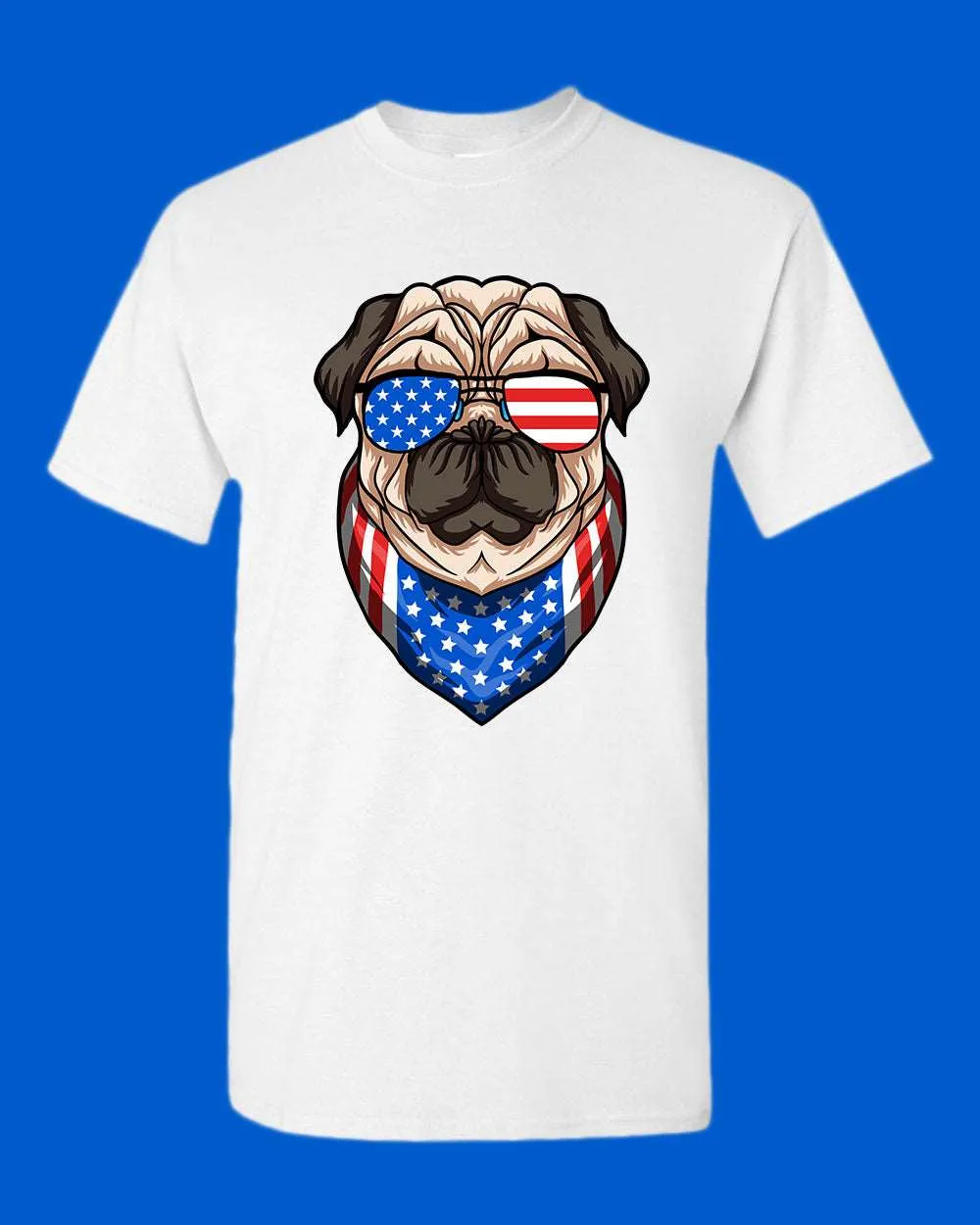 American T-shirt USA Flag with Dog T-shirt