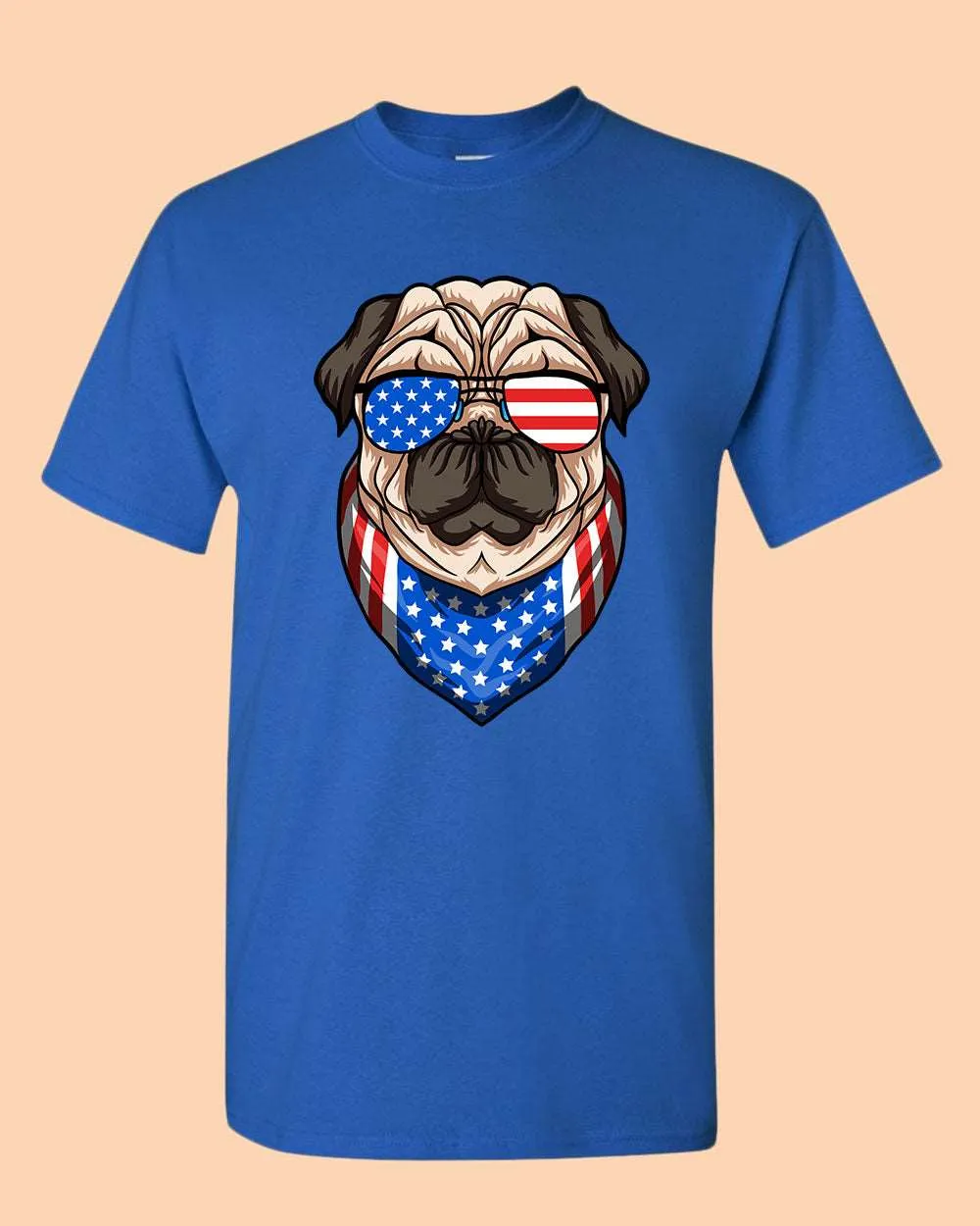 American T-shirt USA Flag with Dog T-shirt