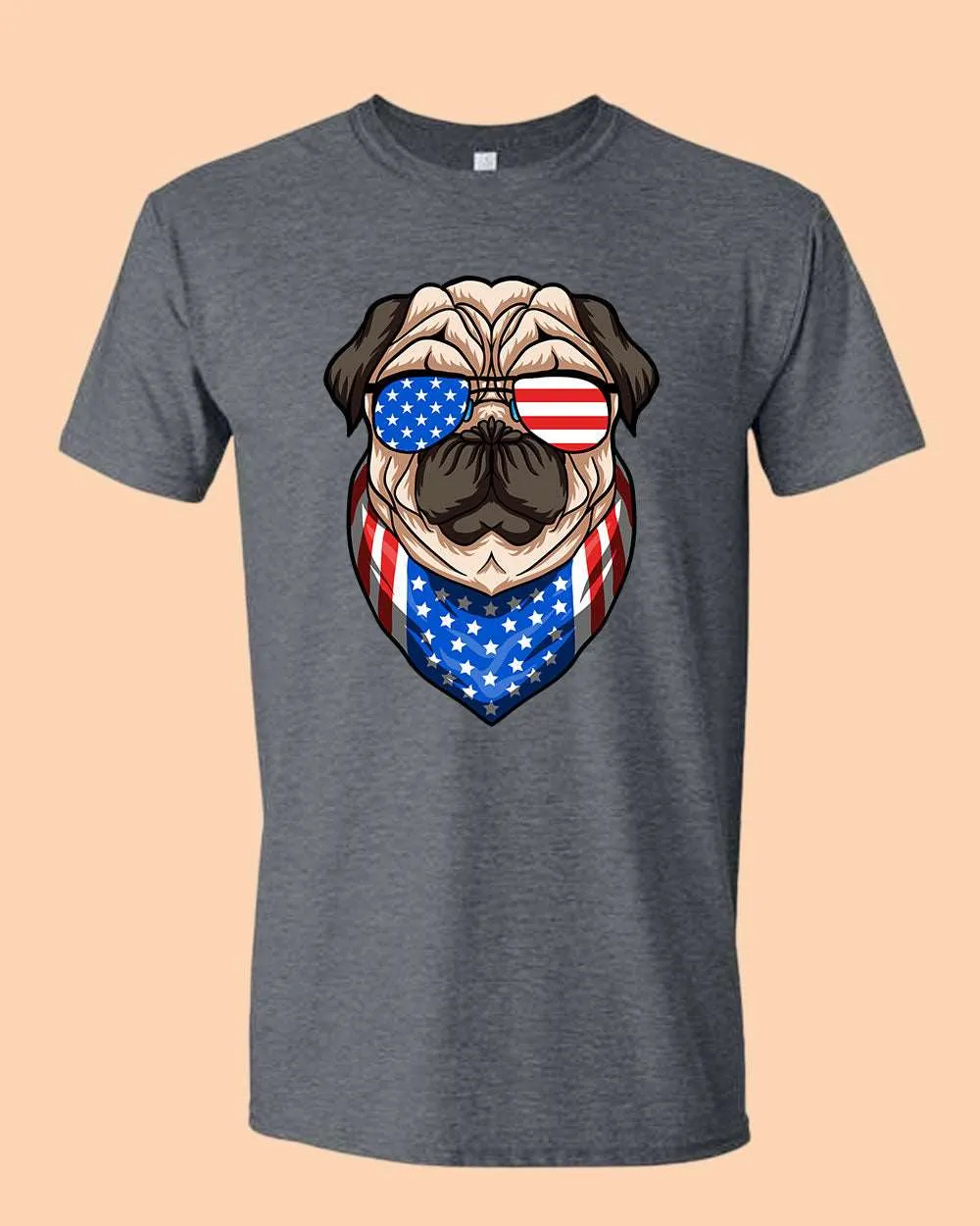 American T-shirt USA Flag with Dog T-shirt