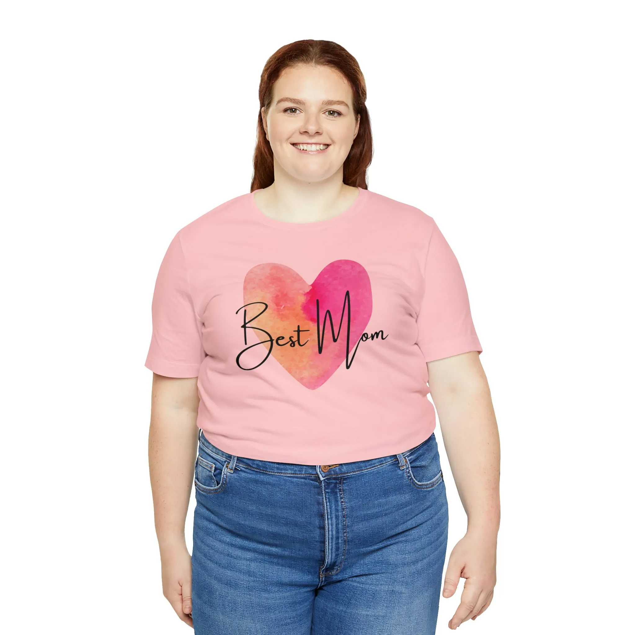 Best Mom Watercolor Heart T-Shirt | Mother Bestie Tee |  Bella Canvas 3001 Unisex | Mama Short Sleeve Tshirt