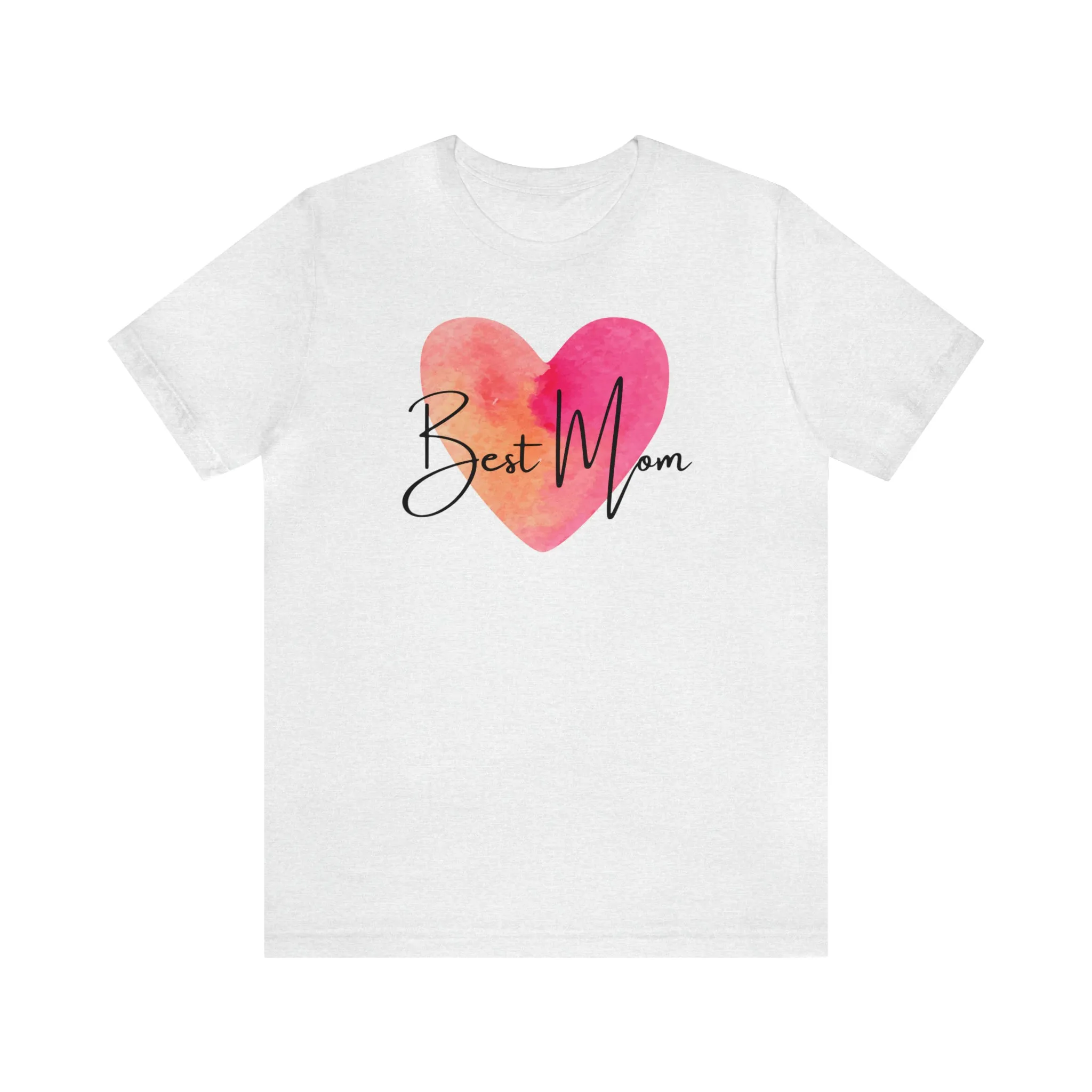 Best Mom Watercolor Heart T-Shirt | Mother Bestie Tee |  Bella Canvas 3001 Unisex | Mama Short Sleeve Tshirt
