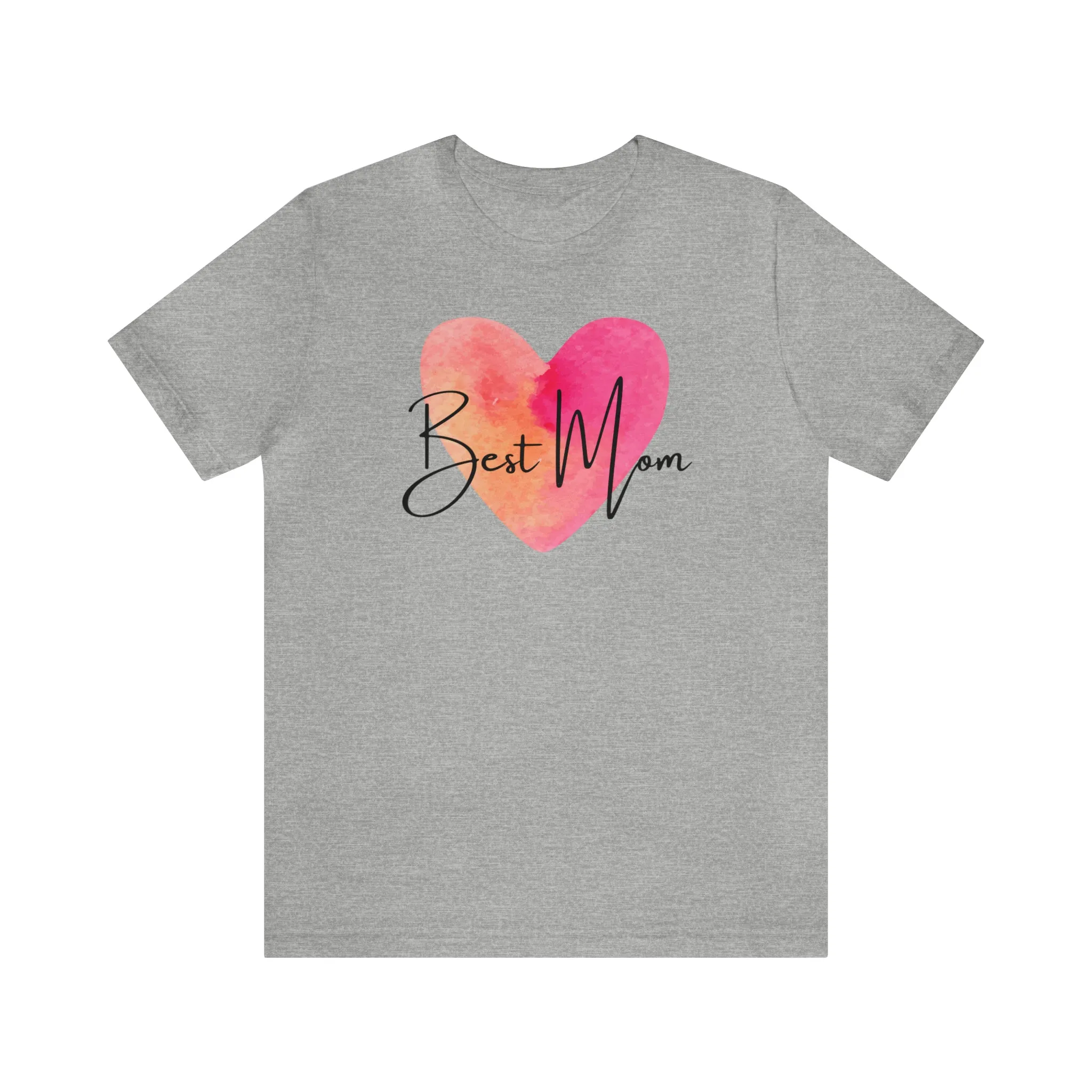 Best Mom Watercolor Heart T-Shirt | Mother Bestie Tee |  Bella Canvas 3001 Unisex | Mama Short Sleeve Tshirt