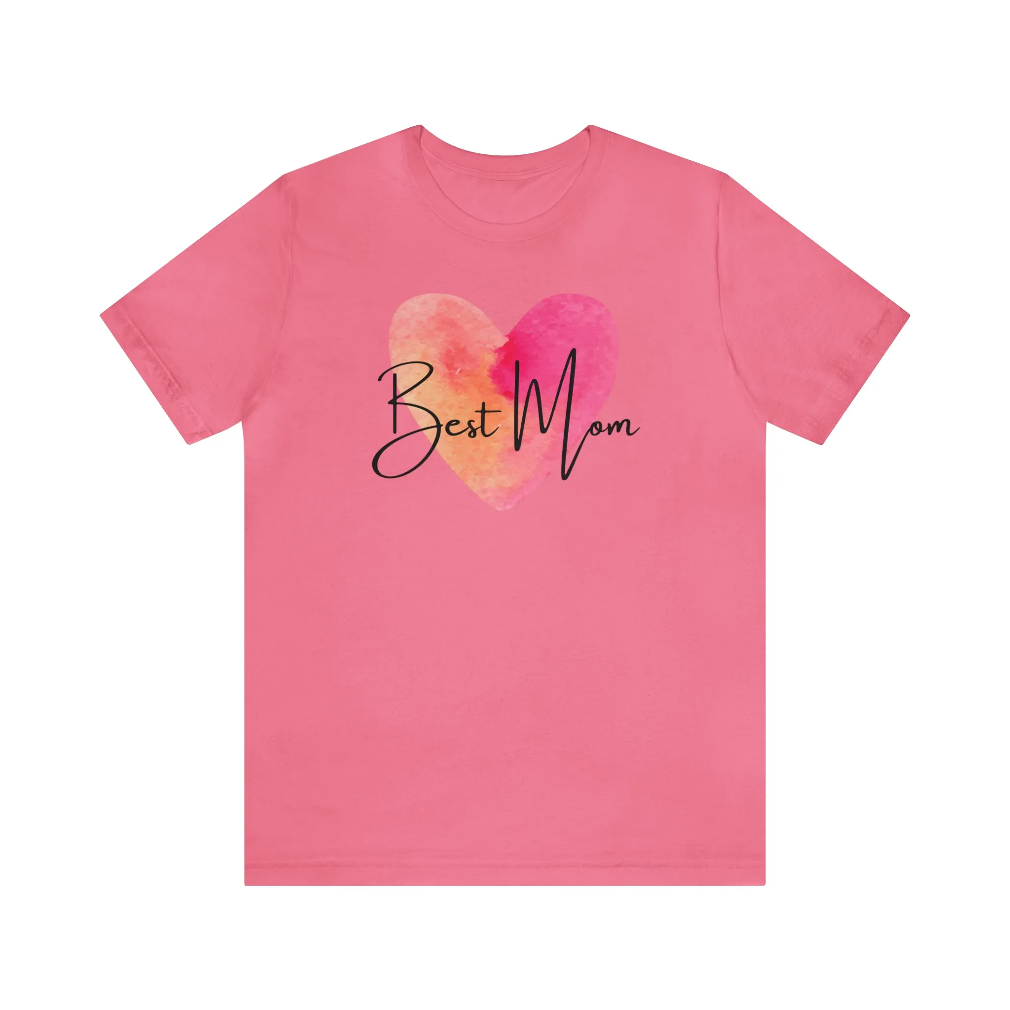 Best Mom Watercolor Heart T-Shirt | Mother Bestie Tee |  Bella Canvas 3001 Unisex | Mama Short Sleeve Tshirt