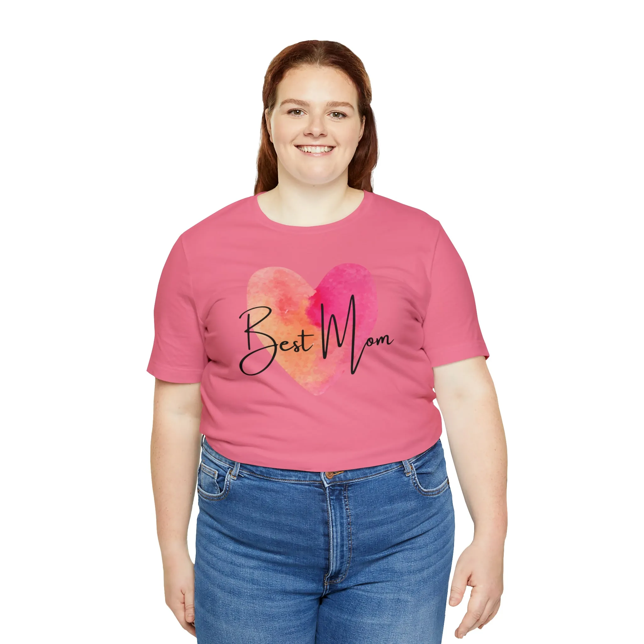 Best Mom Watercolor Heart T-Shirt | Mother Bestie Tee |  Bella Canvas 3001 Unisex | Mama Short Sleeve Tshirt