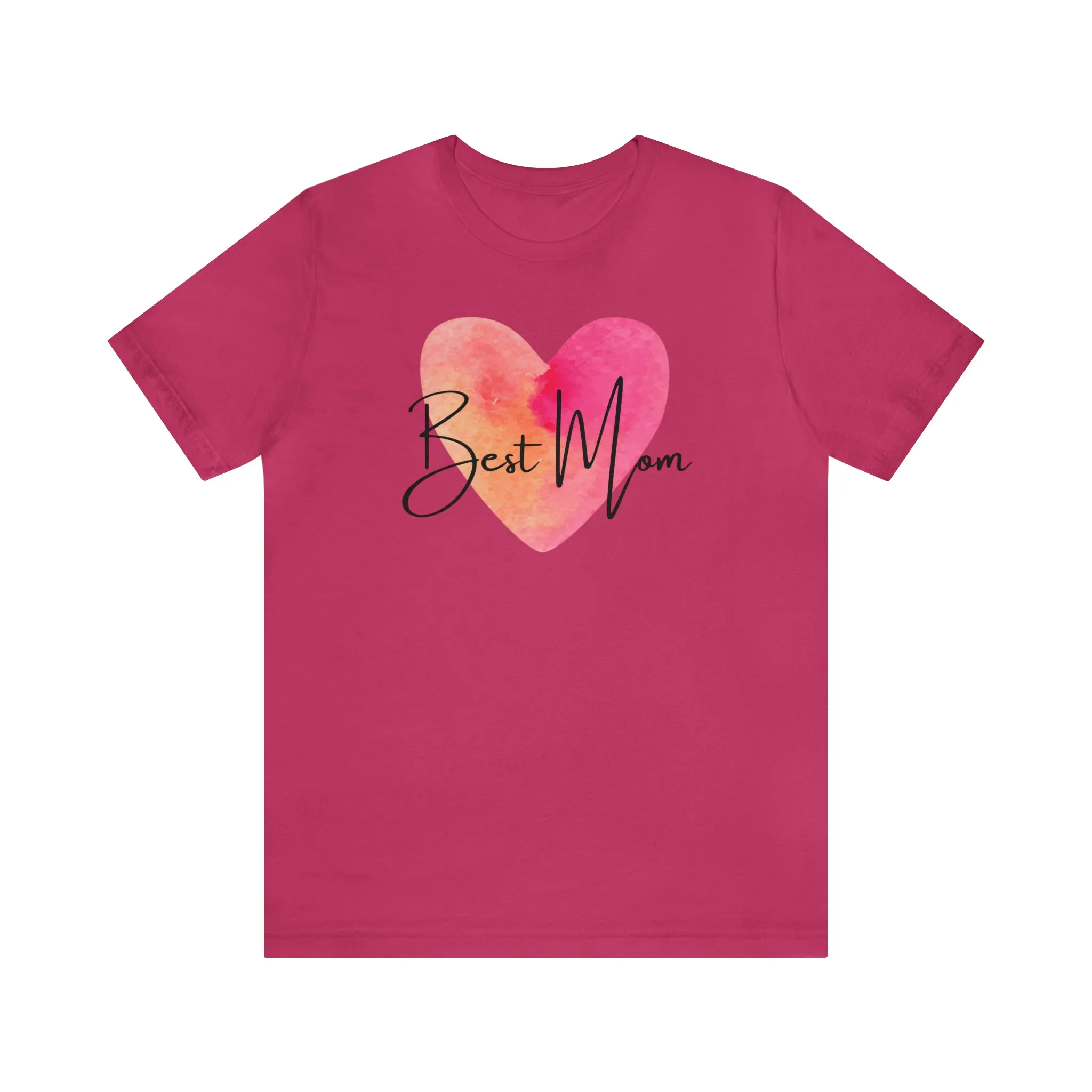 Best Mom Watercolor Heart T-Shirt | Mother Bestie Tee |  Bella Canvas 3001 Unisex | Mama Short Sleeve Tshirt