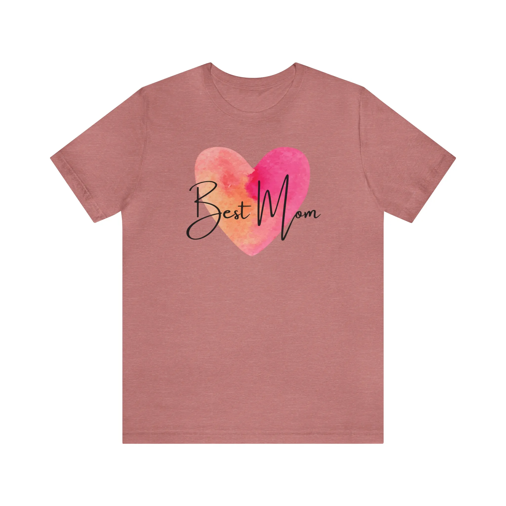 Best Mom Watercolor Heart T-Shirt | Mother Bestie Tee |  Bella Canvas 3001 Unisex | Mama Short Sleeve Tshirt
