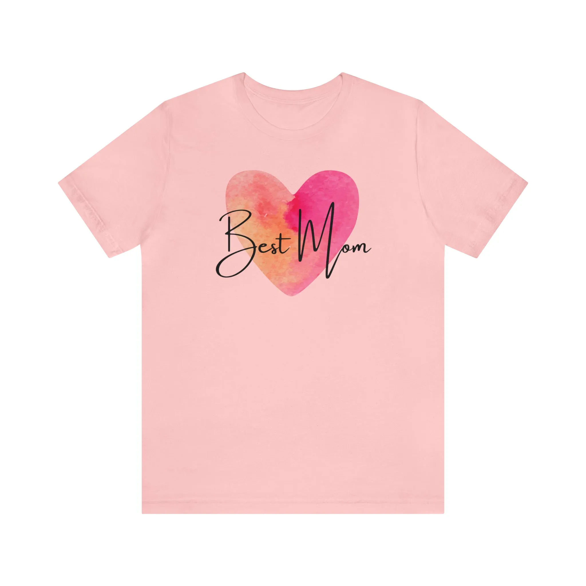 Best Mom Watercolor Heart T-Shirt | Mother Bestie Tee |  Bella Canvas 3001 Unisex | Mama Short Sleeve Tshirt