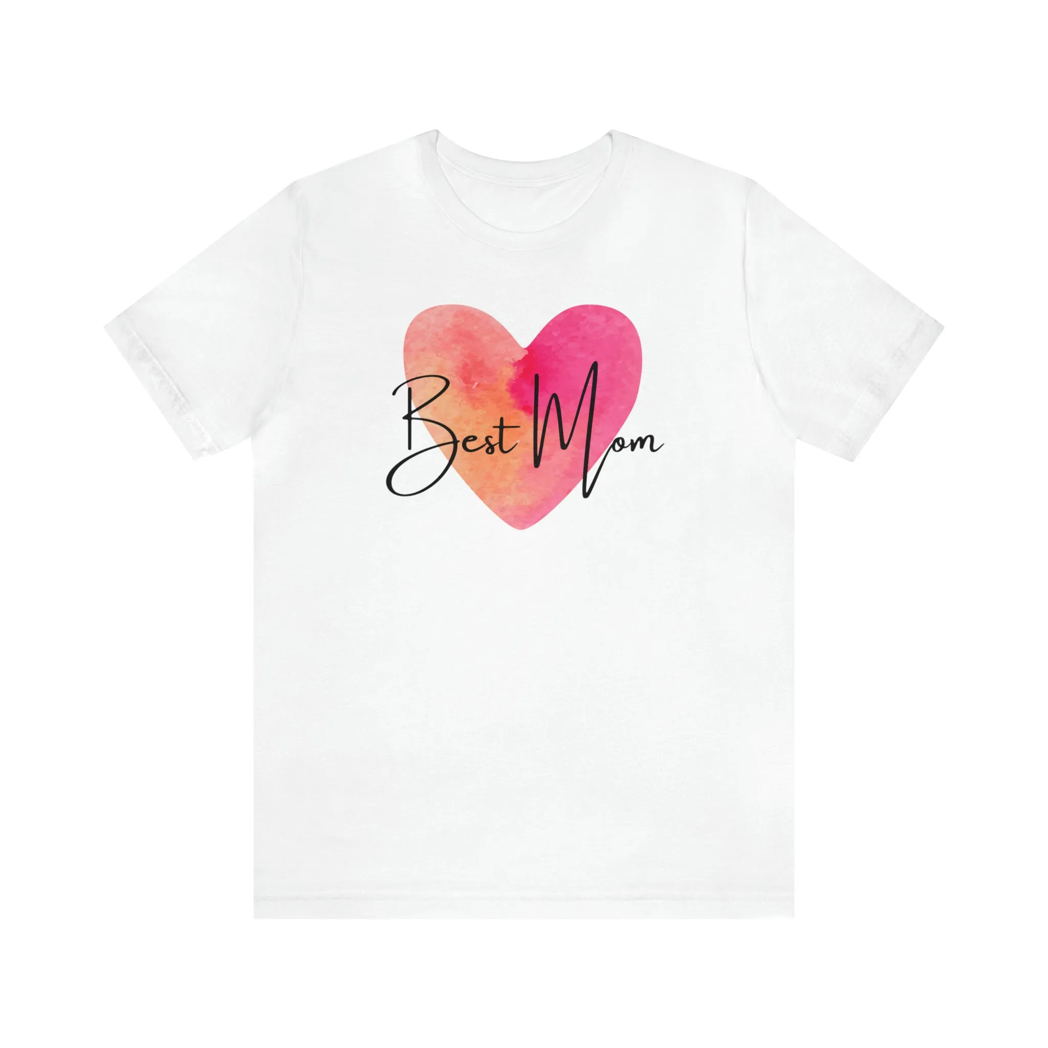 Best Mom Watercolor Heart T-Shirt | Mother Bestie Tee |  Bella Canvas 3001 Unisex | Mama Short Sleeve Tshirt